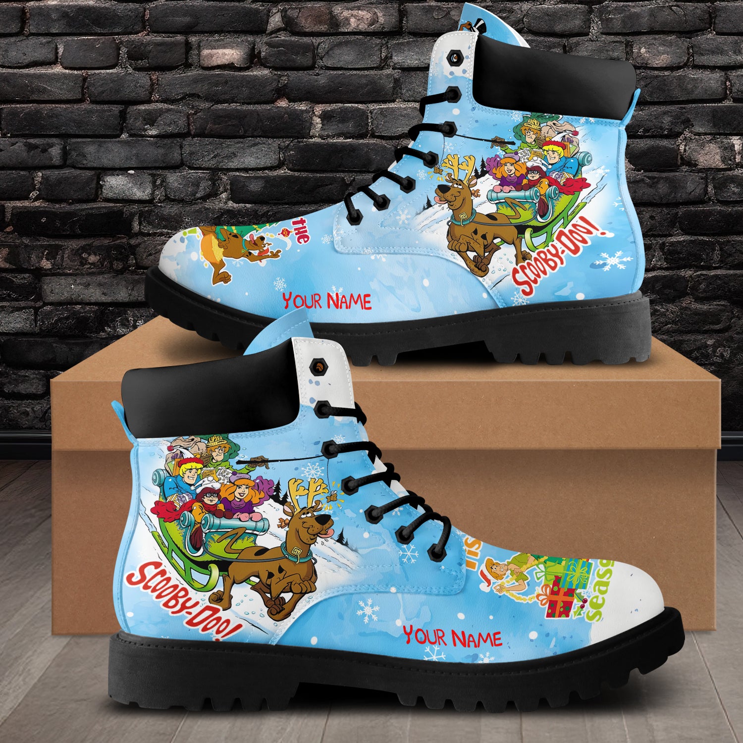 IdeaFootwear Scooby-doo x Christmas Boots Shoes For Men And Women