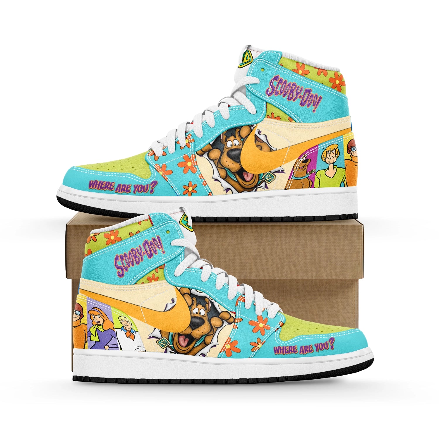 Ideafootwear Scooby Doo AJ1 High Sneakers Shoes For Men And Women 1