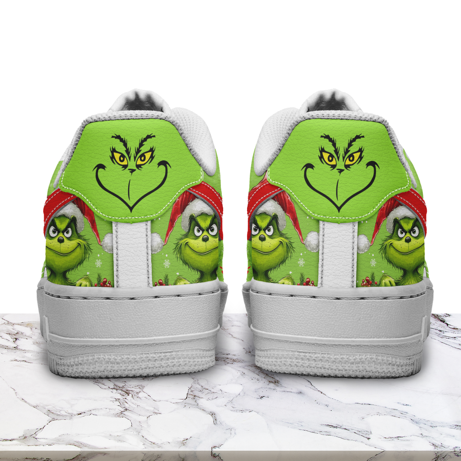 IdeaFootwear The Grinch x Christmas Air Low-Top Sneakers Shoes For Men And Women