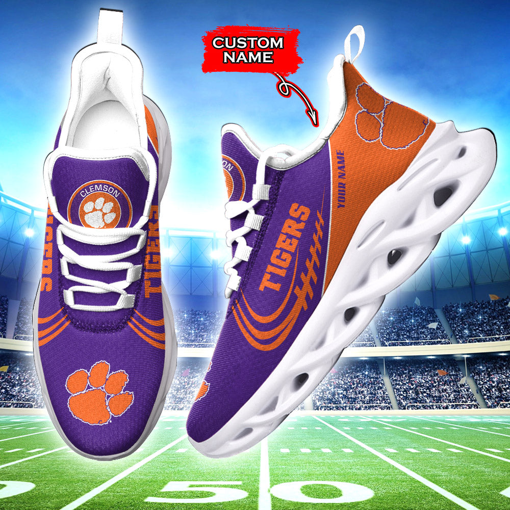 Ideafootwear Clemson Tigers NCAA Max Soul Shoes Sneakers For Men And Women