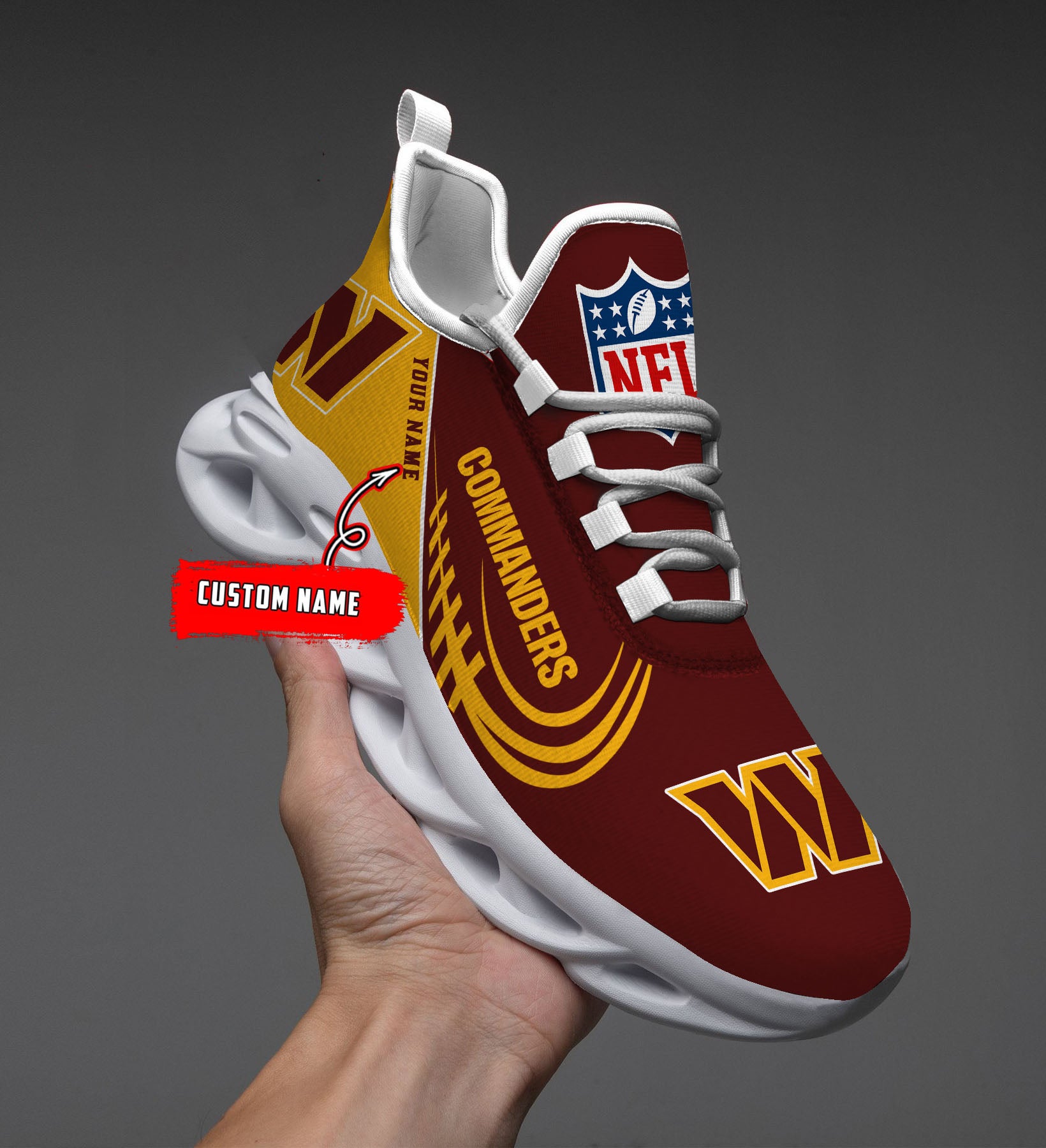 Ideafootwear Washington Commanders Max Soul Shoes Sneakers For Men And Women