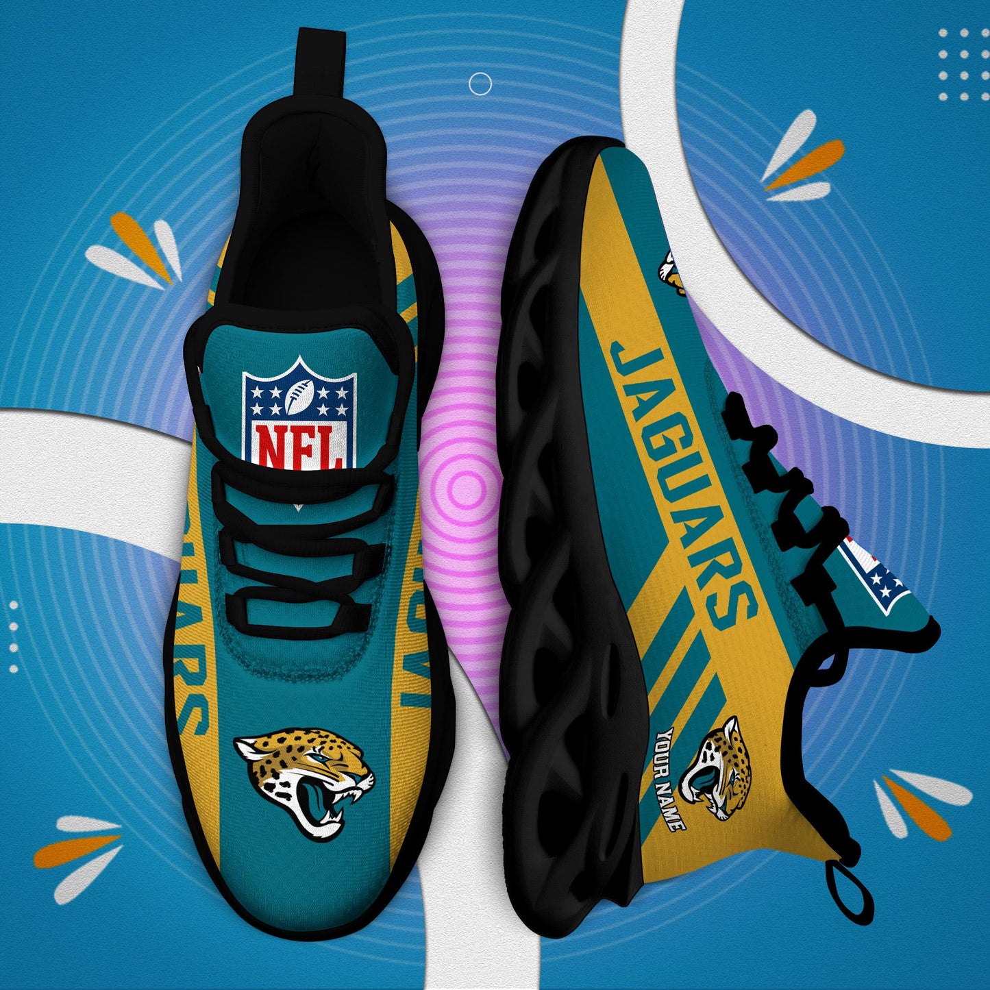 Ideafootwear Jacksonville Jaguars Max Soul Shoes Sneakers For Men And Women