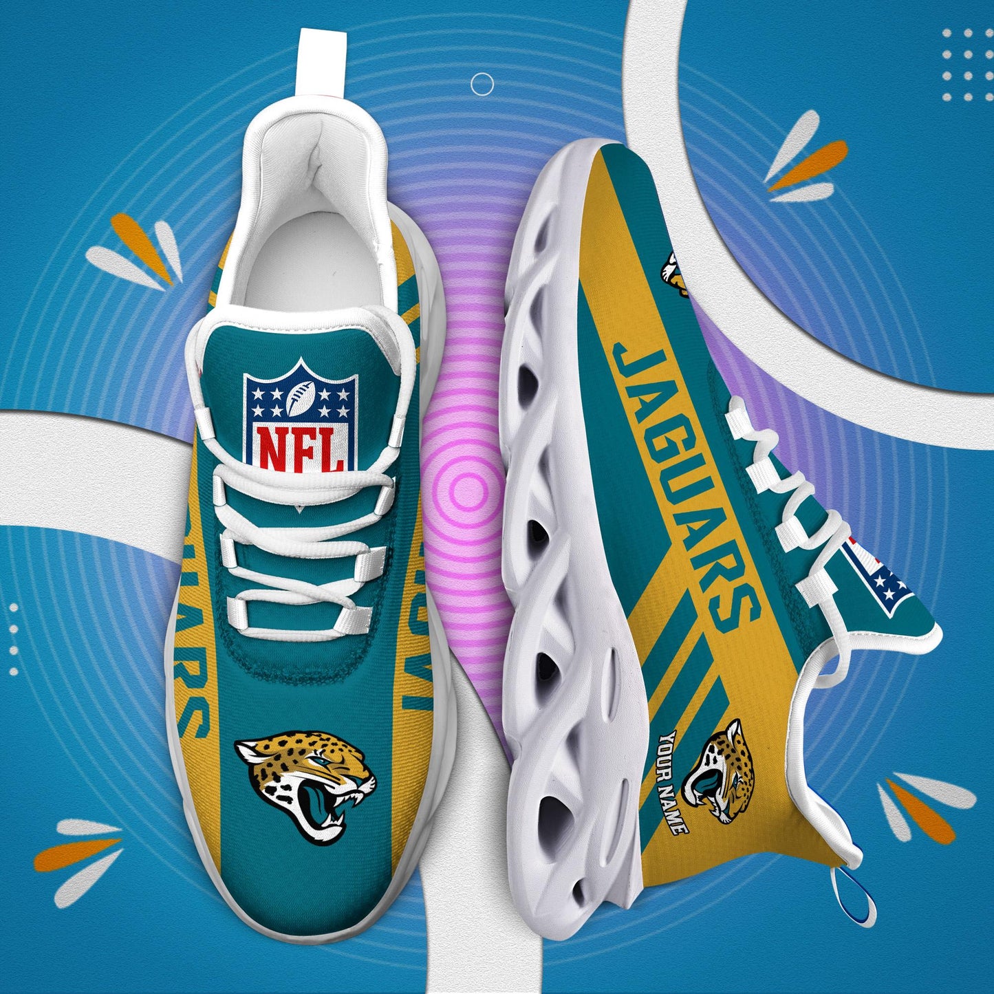 Ideafootwear Jacksonville Jaguars Max Soul Shoes Sneakers For Men And Women