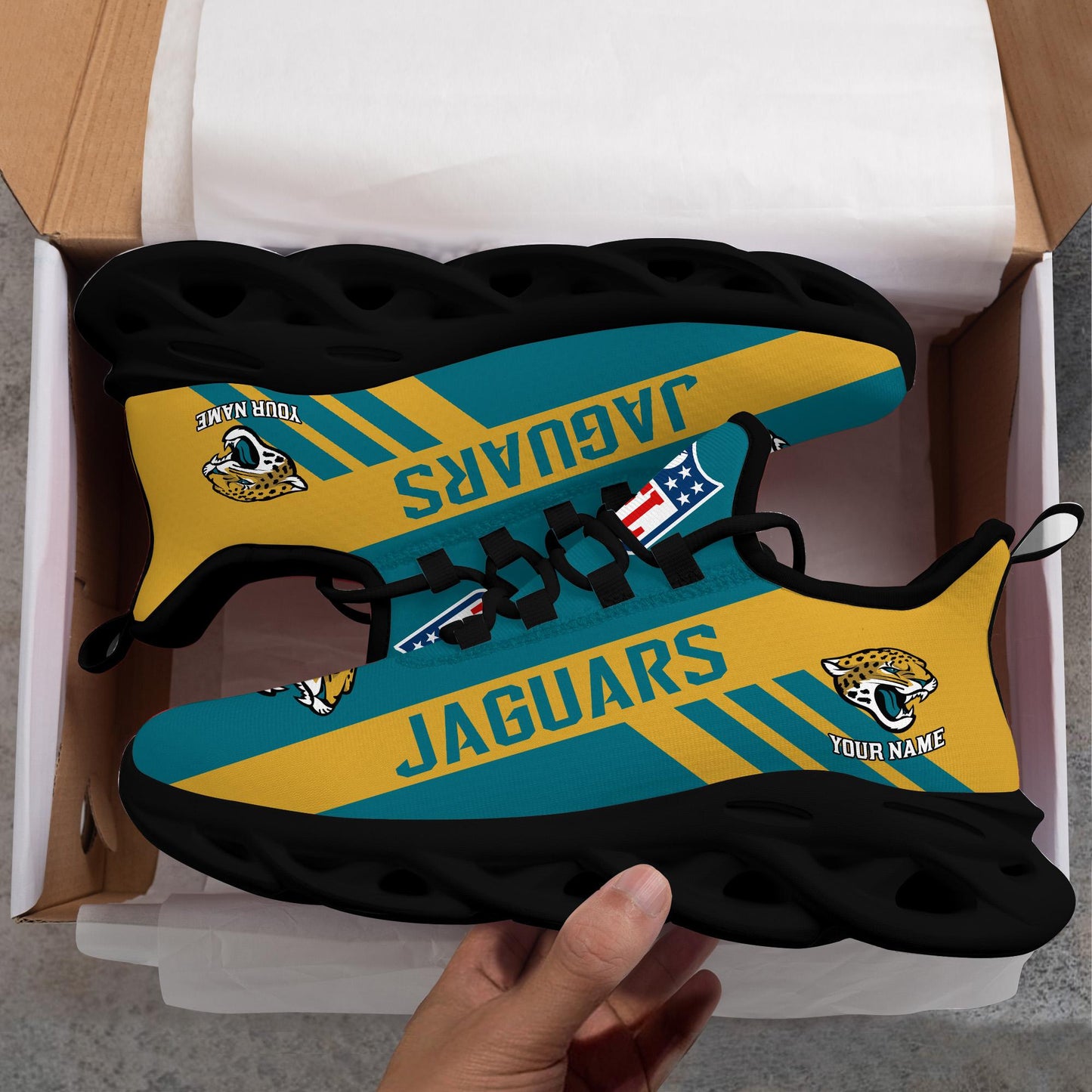 Ideafootwear Jacksonville Jaguars Max Soul Shoes Sneakers For Men And Women