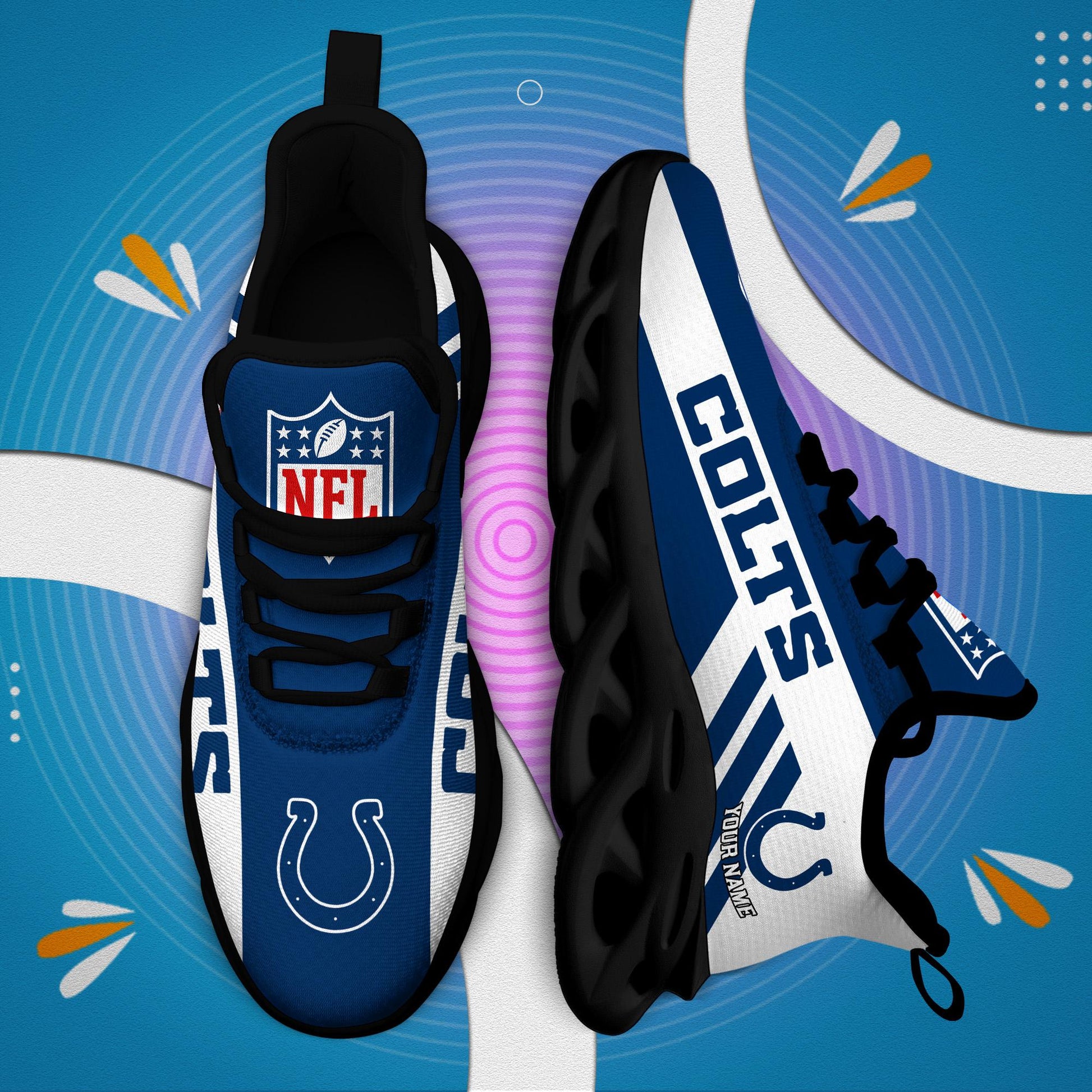 Ideafootwear Indianapolis Colts Max Soul Shoes Sneakers For Men And Women