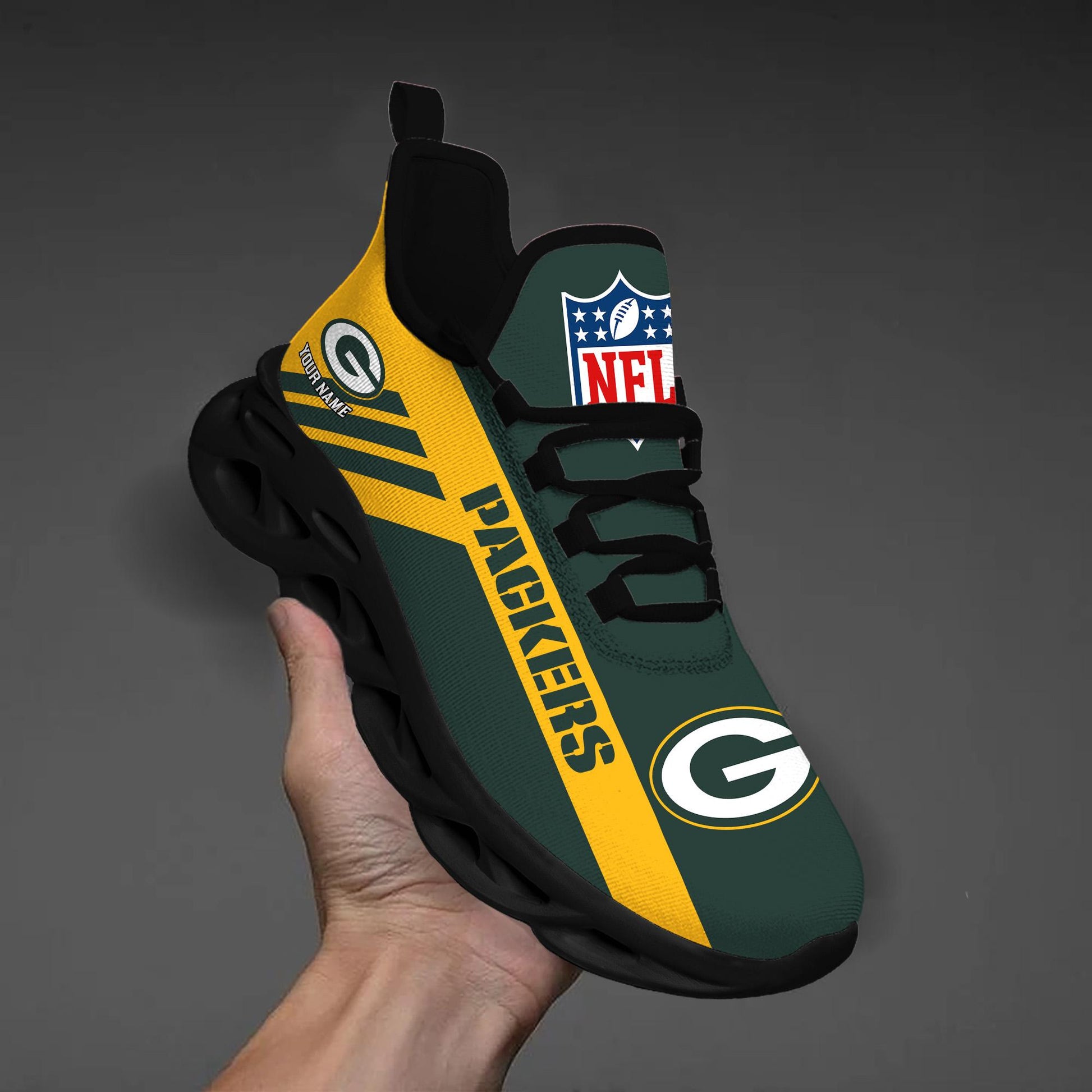 Ideafootwear Green Bay Packers Max Soul Shoes Sneakers For Men And Women