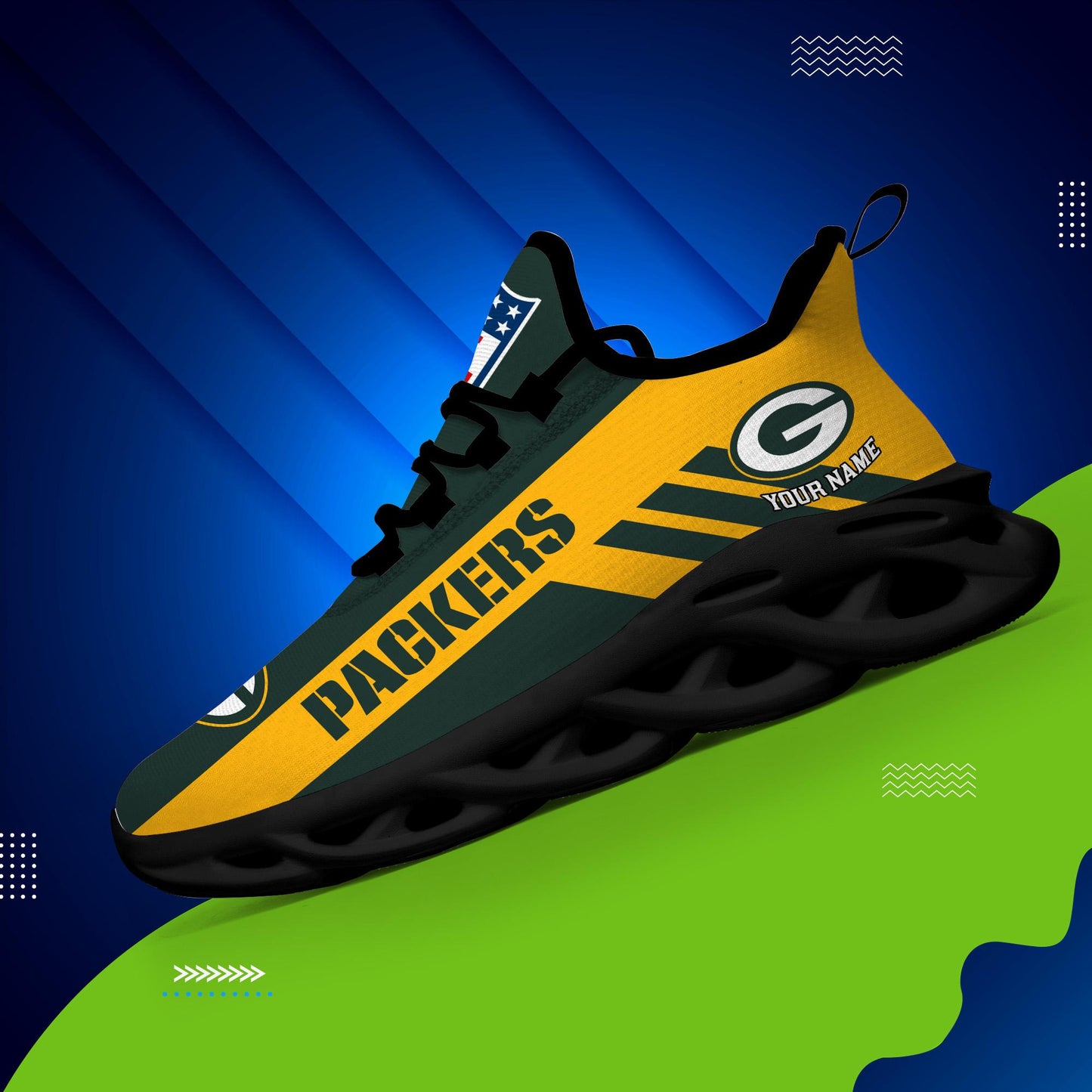 Ideafootwear Green Bay Packers Max Soul Shoes Sneakers For Men And Women