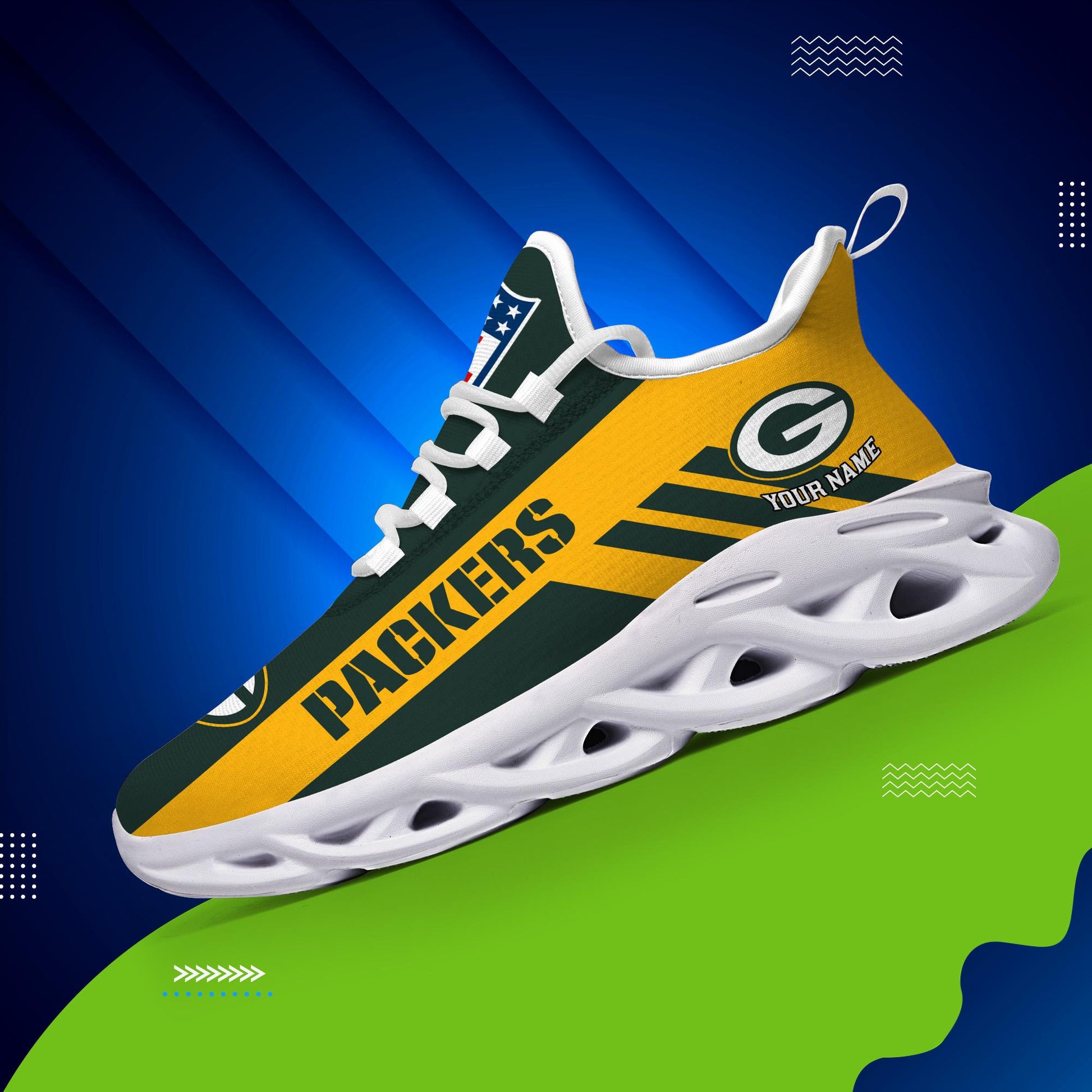 Ideafootwear Green Bay Packers Max Soul Shoes Sneakers For Men And Women