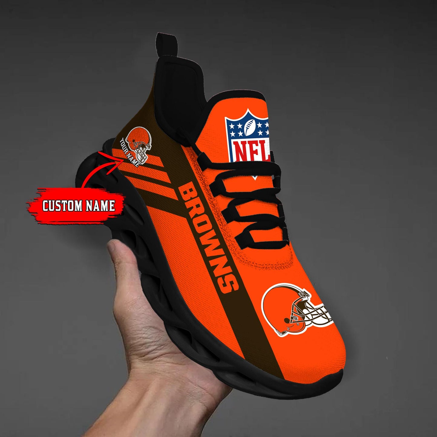 Ideafootwear Cleveland Browns Max Soul Shoes Sneakers For Men And Women