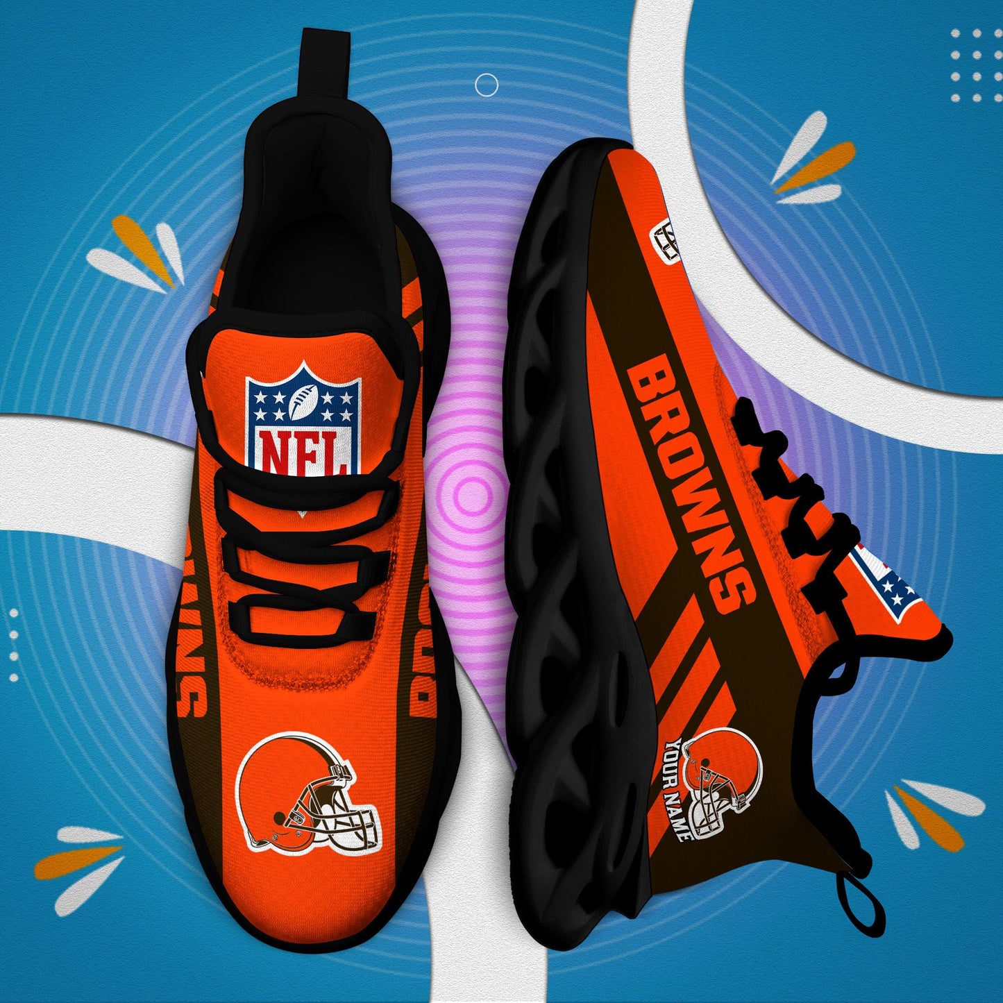 Ideafootwear Cleveland Browns Max Soul Shoes Sneakers For Men And Women