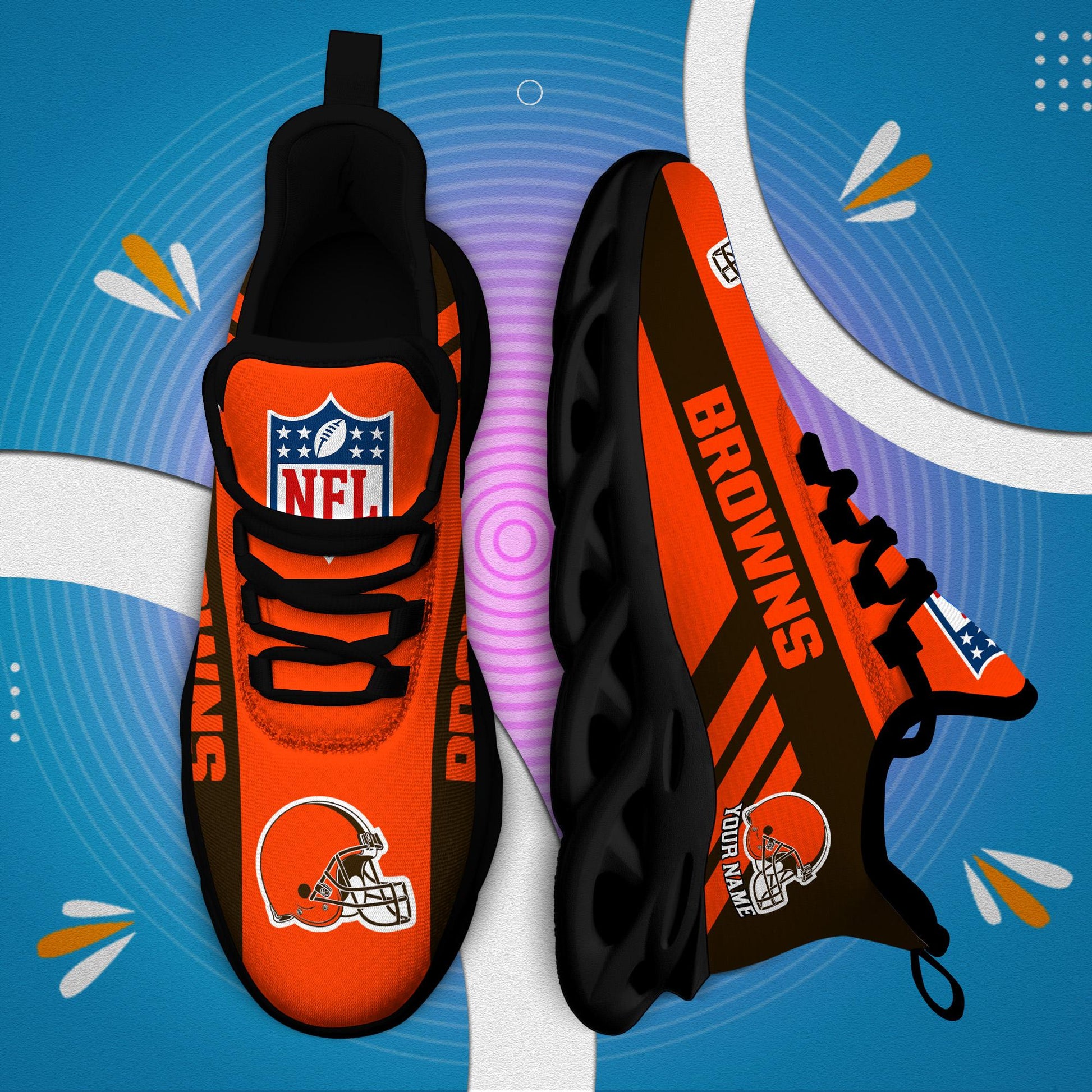 Ideafootwear Cleveland Browns Max Soul Shoes Sneakers For Men And Women