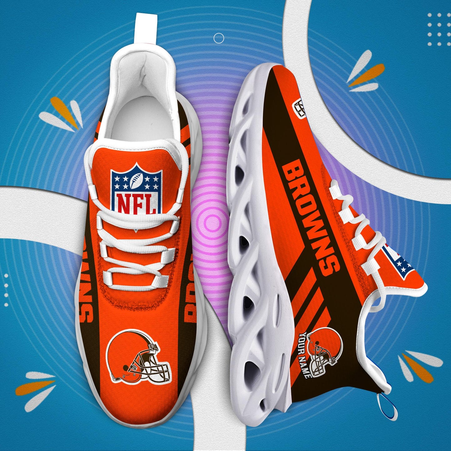 Ideafootwear Cleveland Browns Max Soul Shoes Sneakers For Men And Women