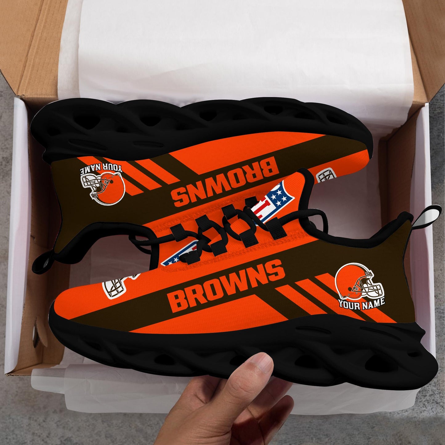 Ideafootwear Cleveland Browns Max Soul Shoes Sneakers For Men And Women