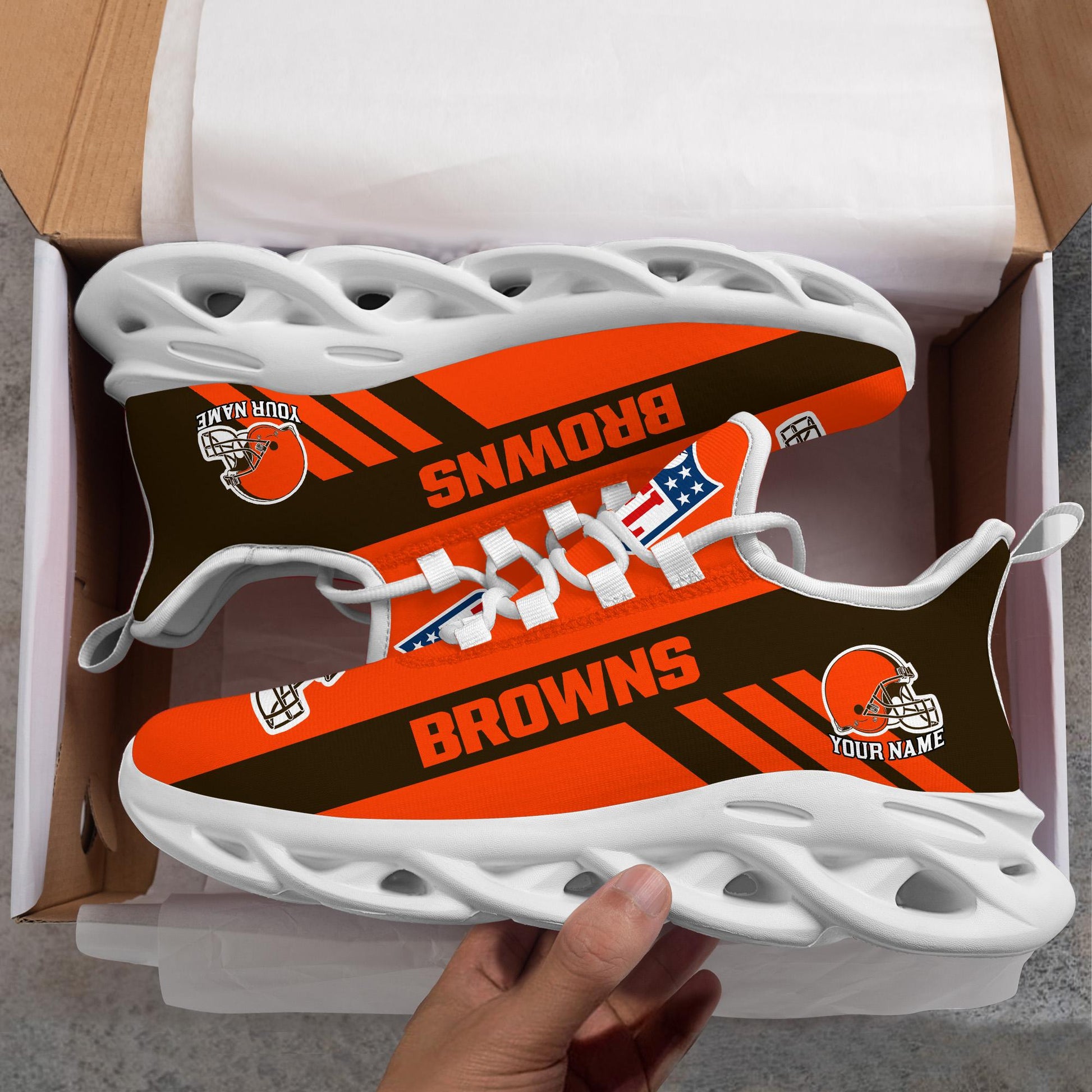 Ideafootwear Cleveland Browns Max Soul Shoes Sneakers For Men And Women