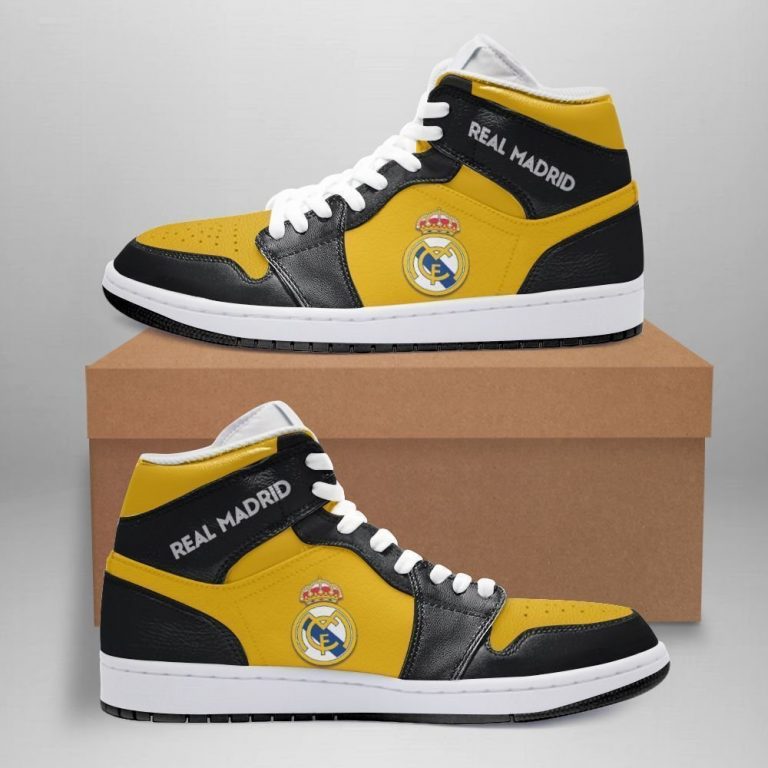 Ideafootwear Real Madrid Liga AJ1 High Sneakers Shoes For Men And Women 2