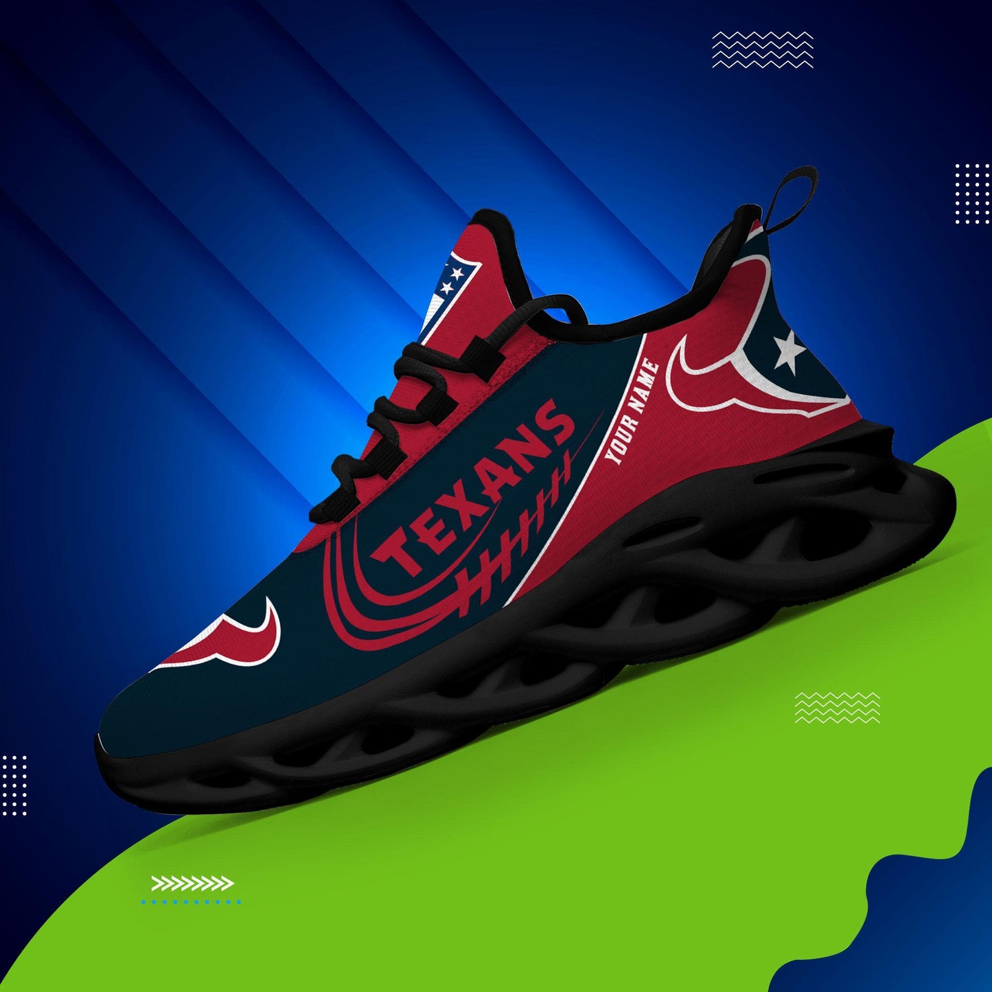Ideafootwear Houston Texans Max Soul Shoes Sneakers For Men And Women