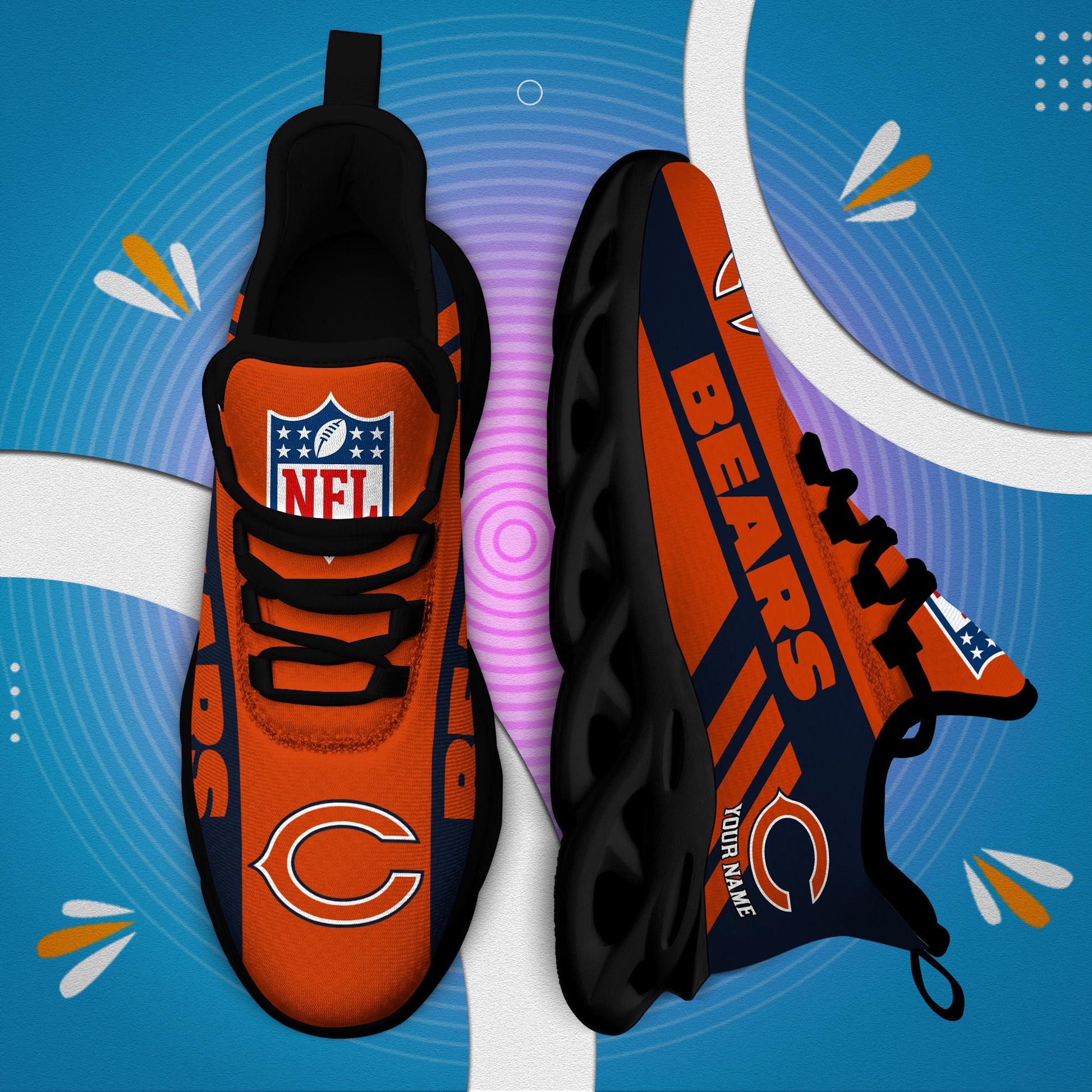 Ideafootwear Chicago Bears Max Soul Shoes Sneakers For Men And Women