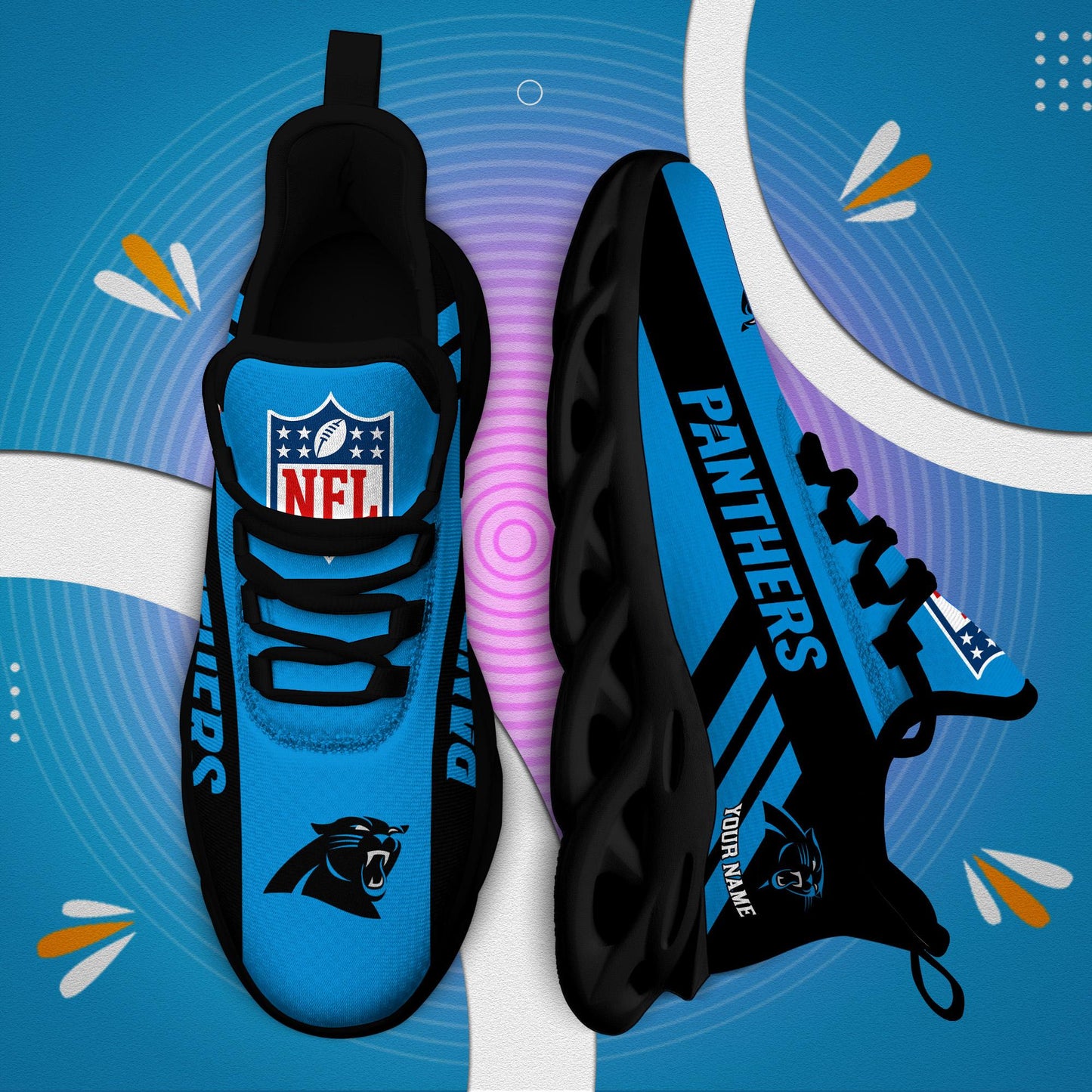 Ideafootwear Carolina Panthers Max Soul Shoes Sneakers For Men And Women