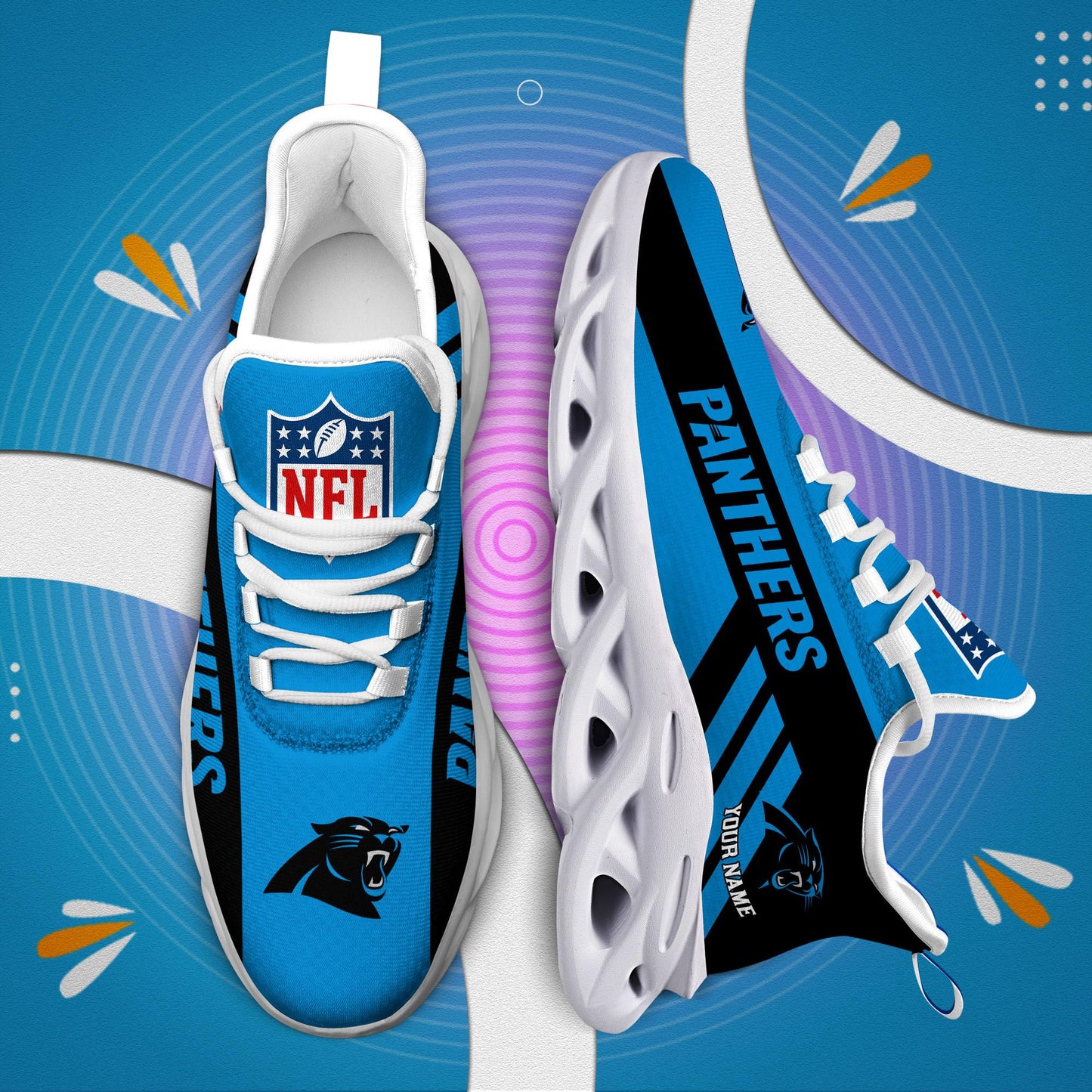 Ideafootwear Carolina Panthers Max Soul Shoes Sneakers For Men And Women