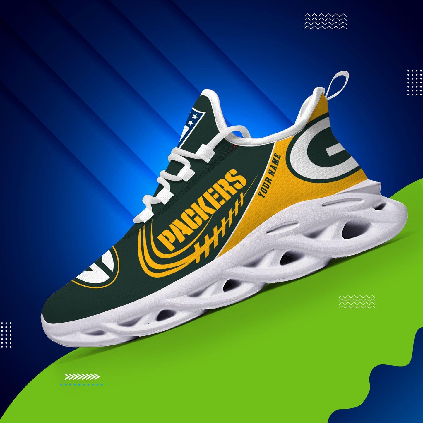 Ideafootwear Green Bay Packers Max Soul Shoes Sneakers For Men And Women