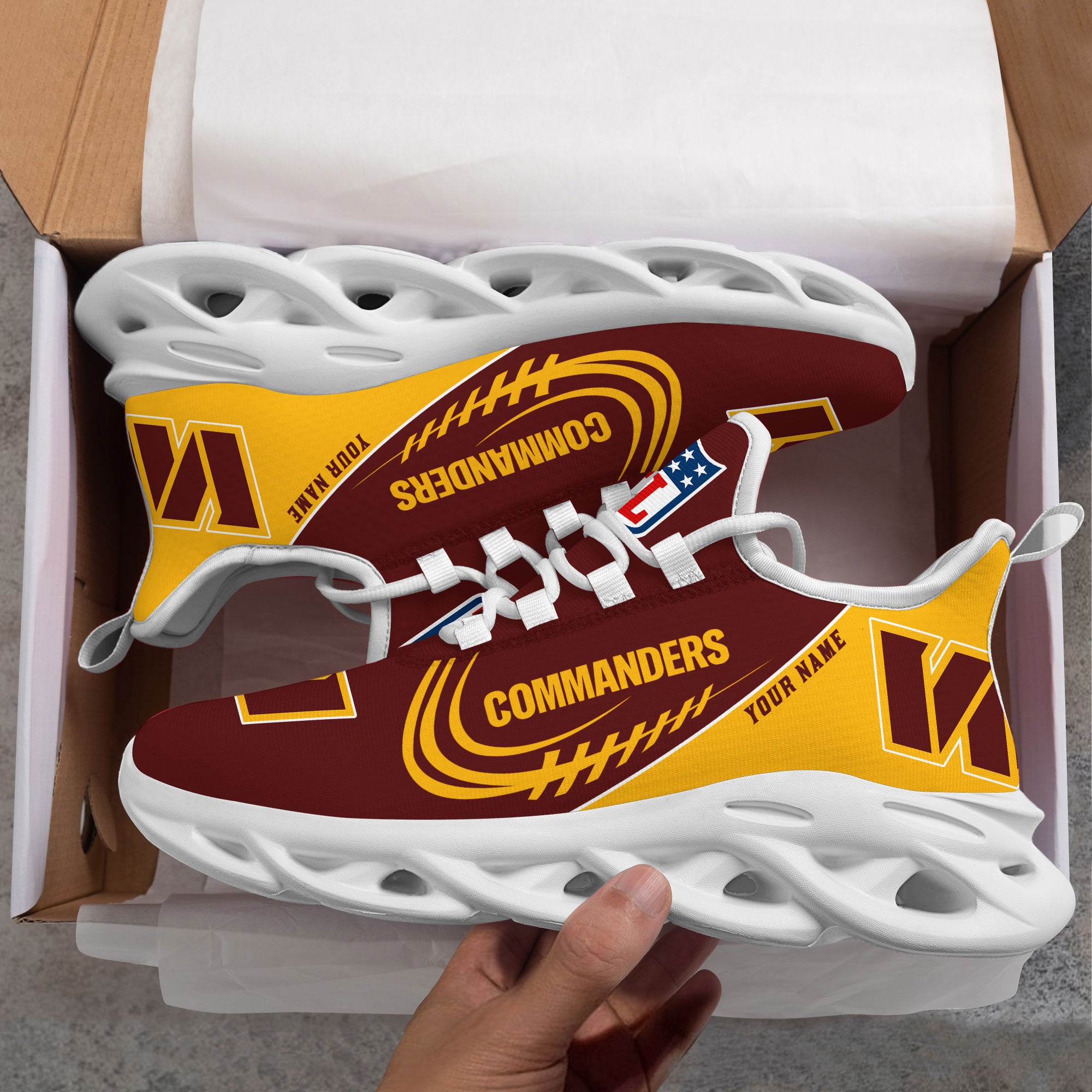 Ideafootwear Washington Commanders Max Soul Shoes Sneakers For Men And Women