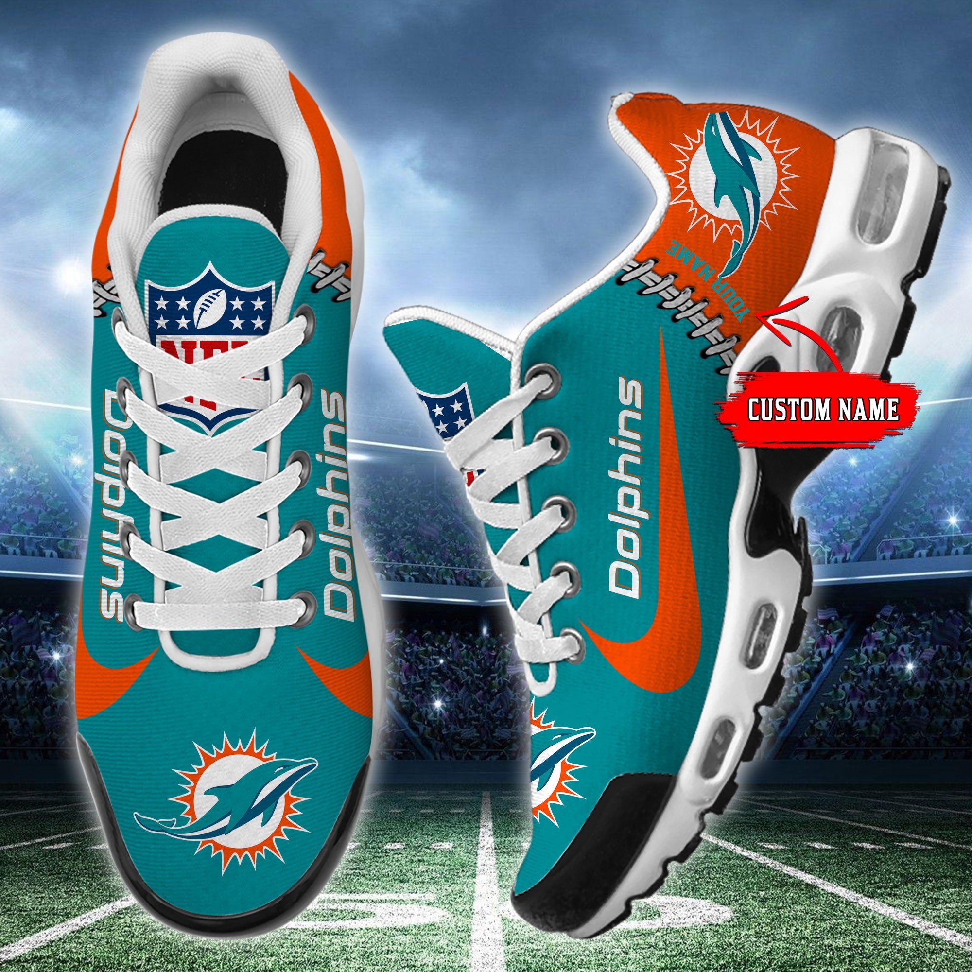 Ideafootwear Miami Dolphins TN Shoes Sneakers For Men And Women