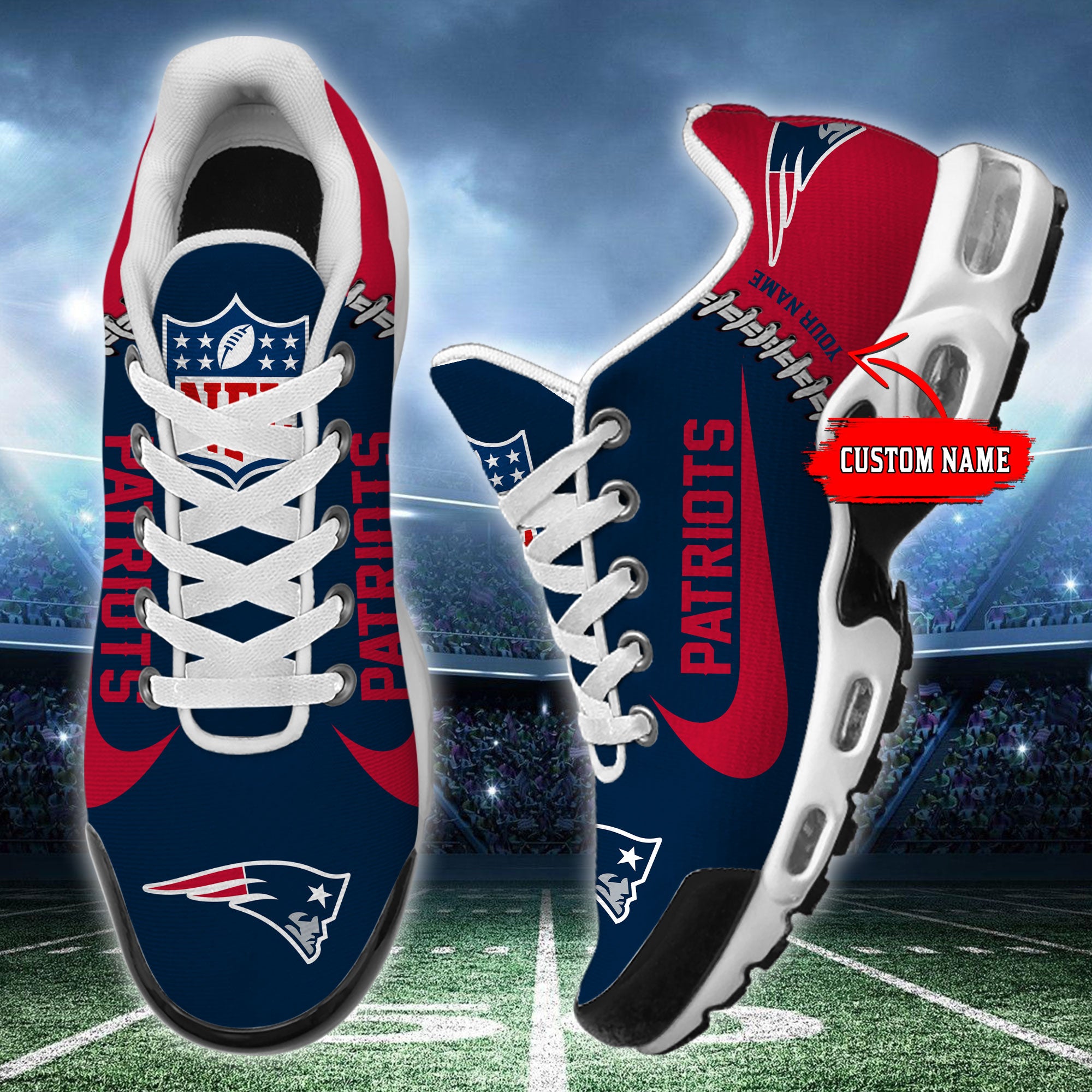 Ideafootwear New England Patriots TN Shoes Sneakers For Men And Women