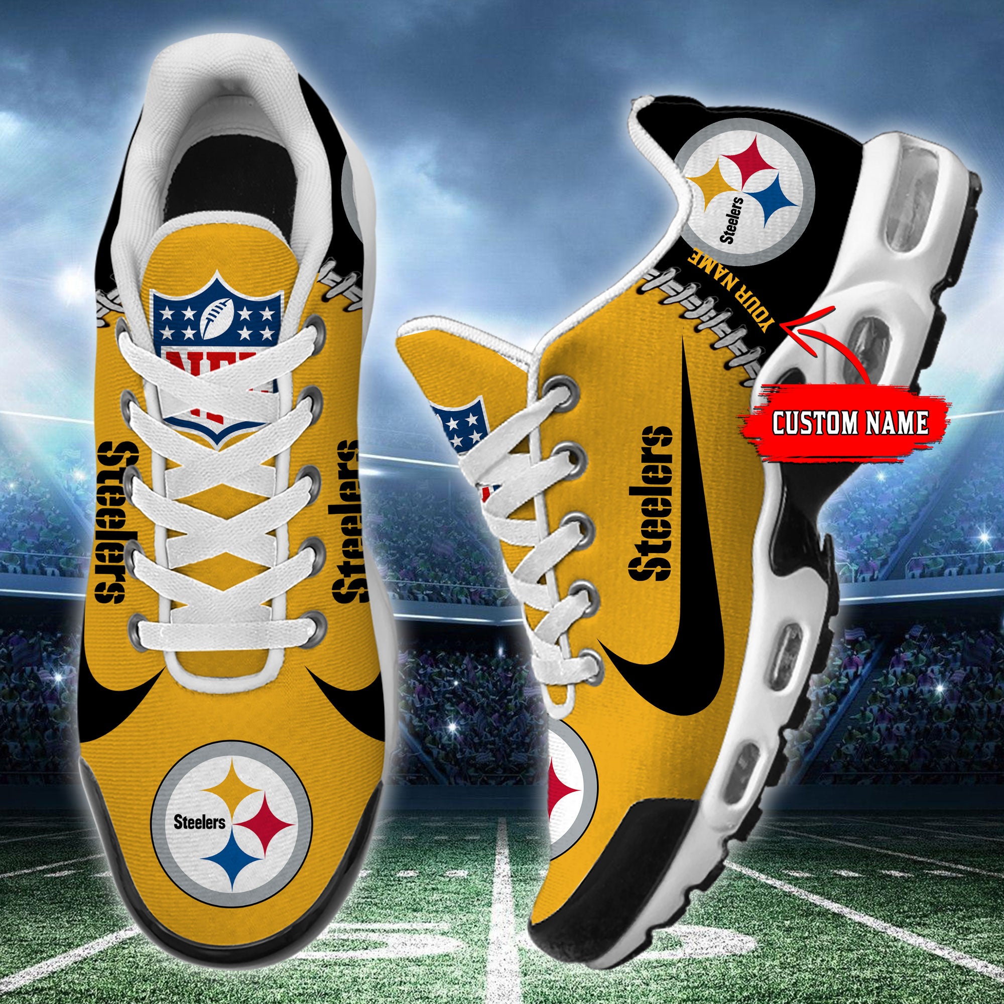 Ideafootwear Pittsburgh Steelers TN Shoes Sneakers For Men And Women