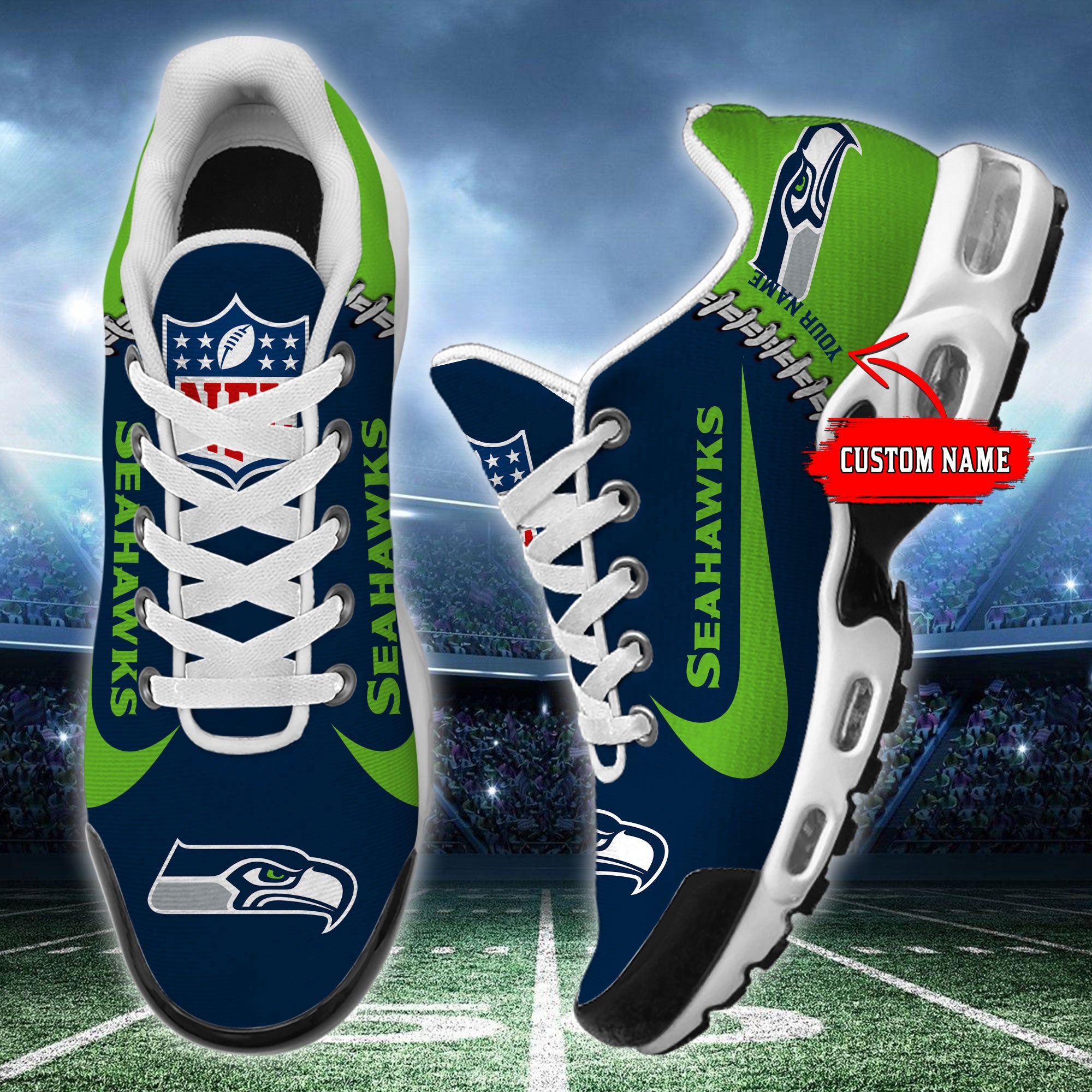 Ideafootwear Seattle Seahawks TN Shoes Sneakers For Men And Women