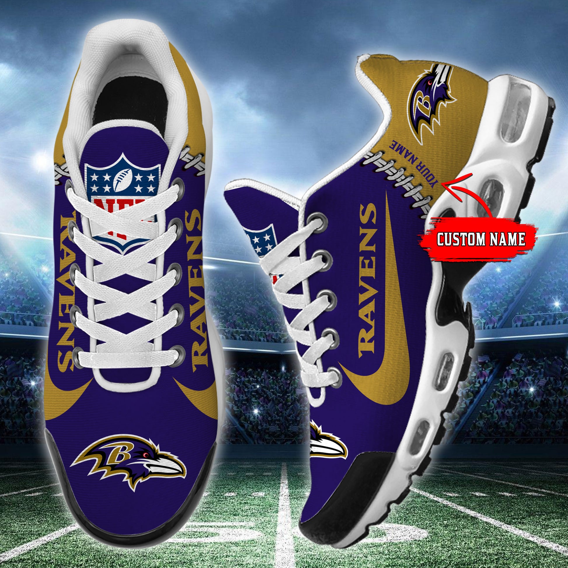 Ideafootwear Baltimore Ravens TN Shoes Sneakers For Men And Women