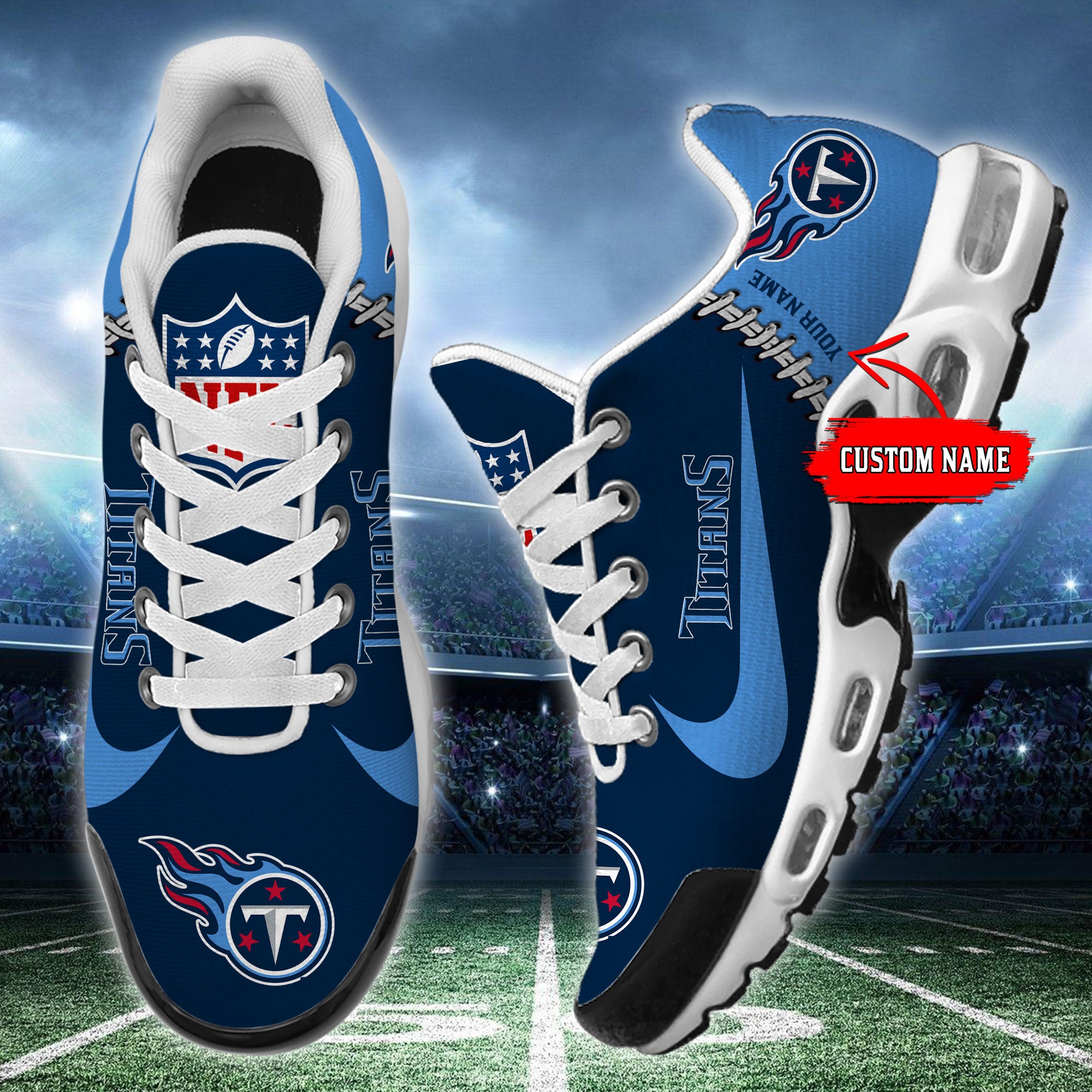Ideafootwear Tennessee Titans TN Shoes Sneakers For Men And Women