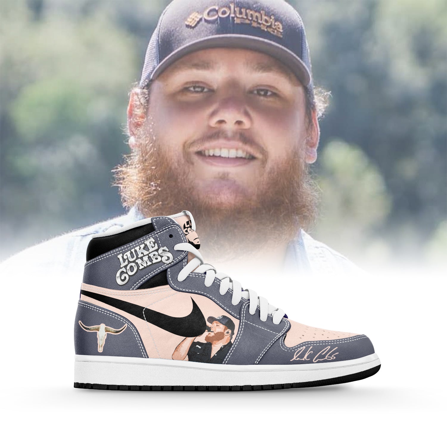 Ideafootwear Luke Combs AJ1 High Sneakers Shoes For Men And Women 1