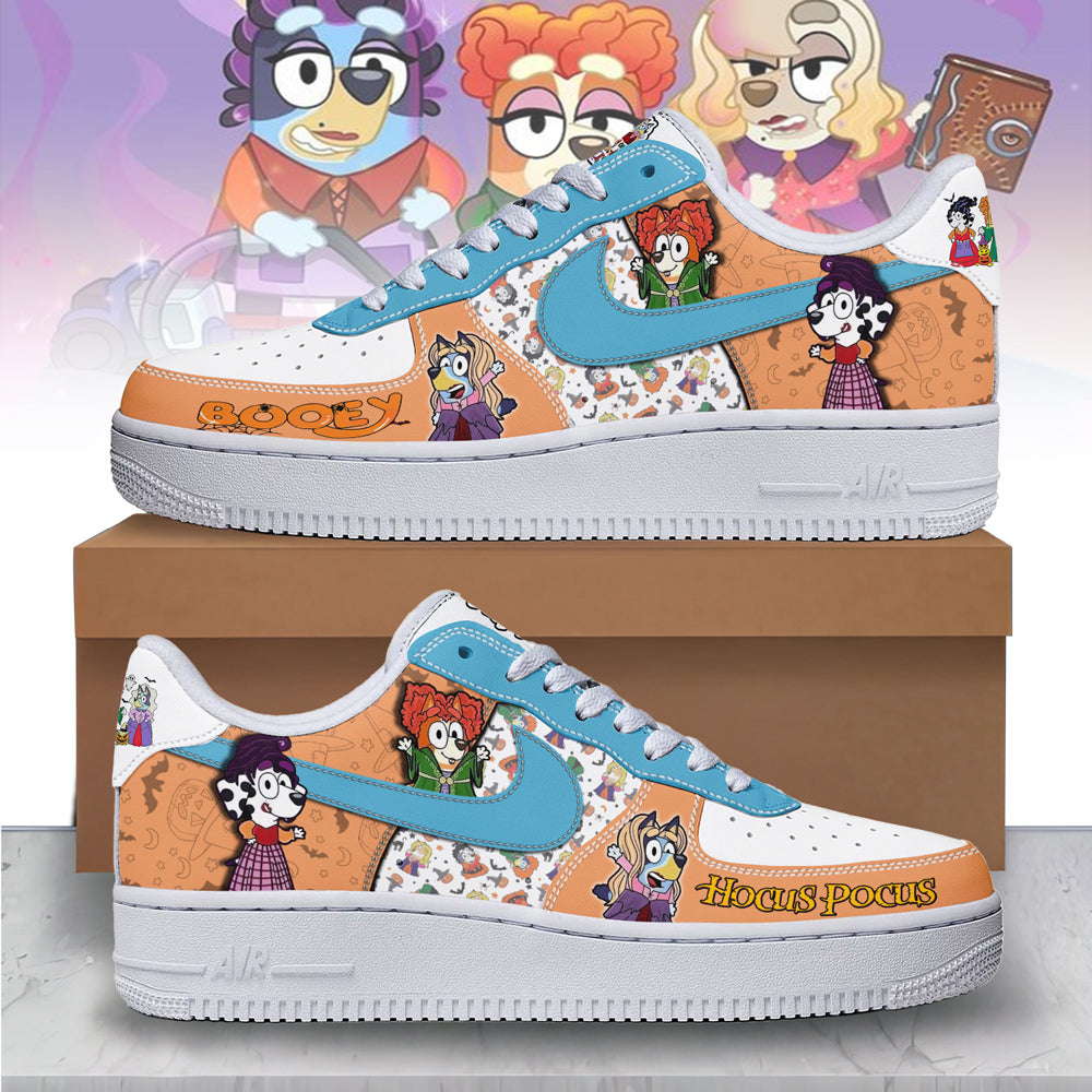 Ideafootwear Bluey Hocus Pocus x Halloween Air Low-Top Sneakers Shoes For Men And Women 1