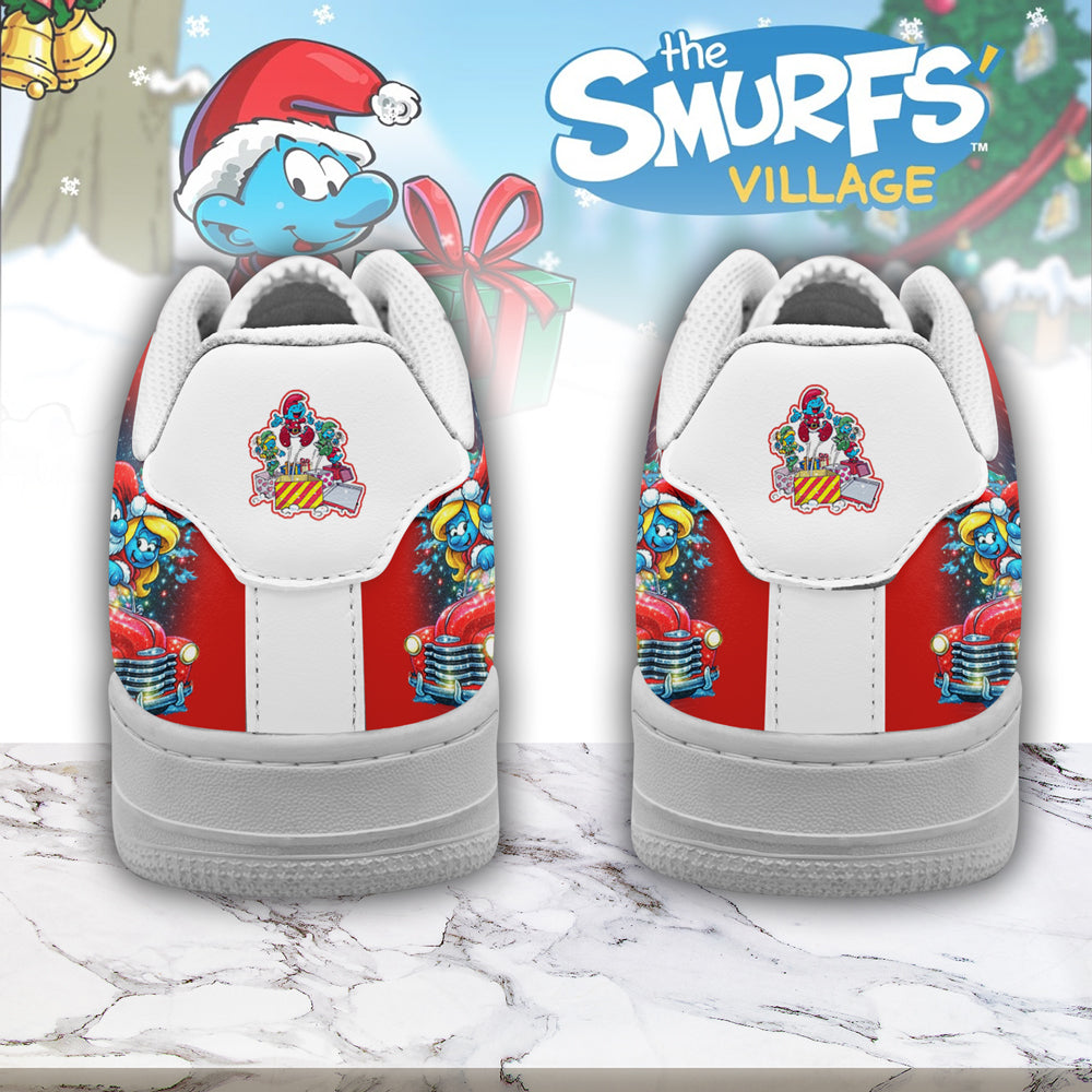 Ideafootwear The Smurfs x Christmas Air Low-Top Sneakers Shoes For Men And Women 3