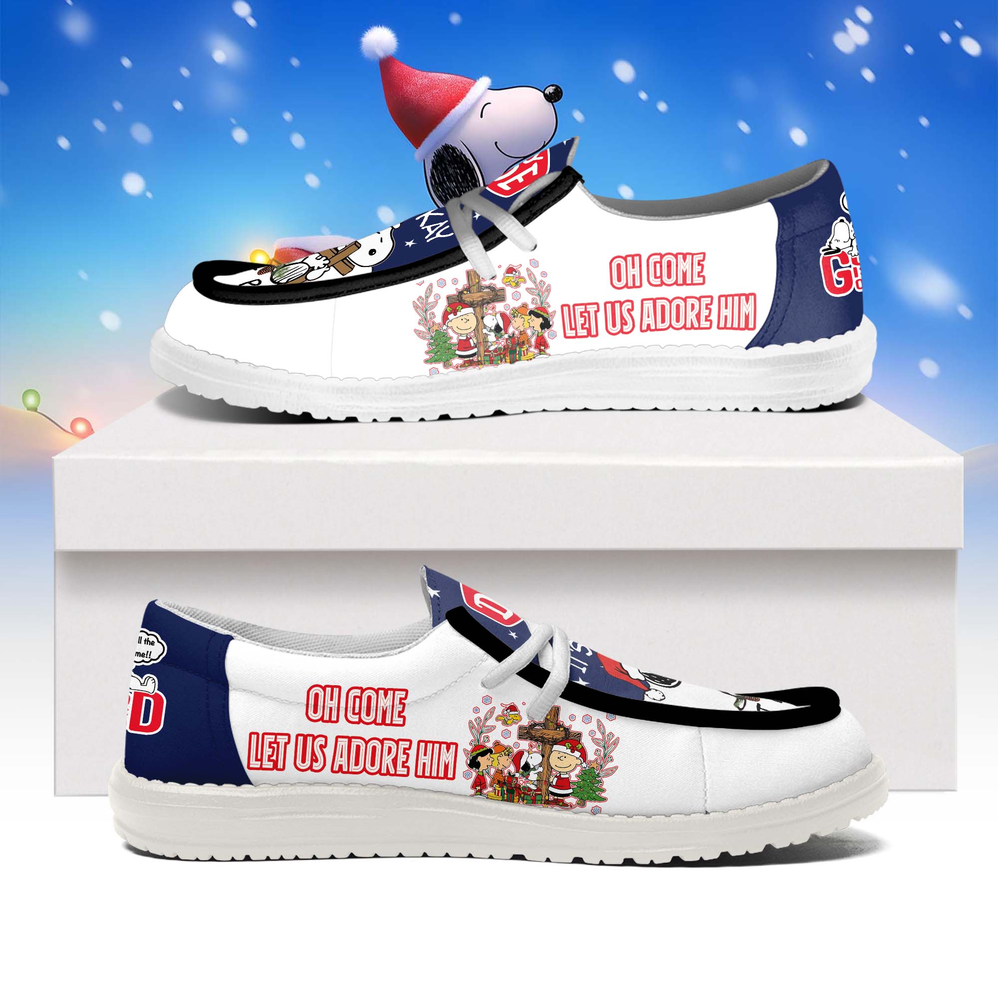 IdeaFootwear Snoopy x Christmas Hey Dude Shoes For Men And Women