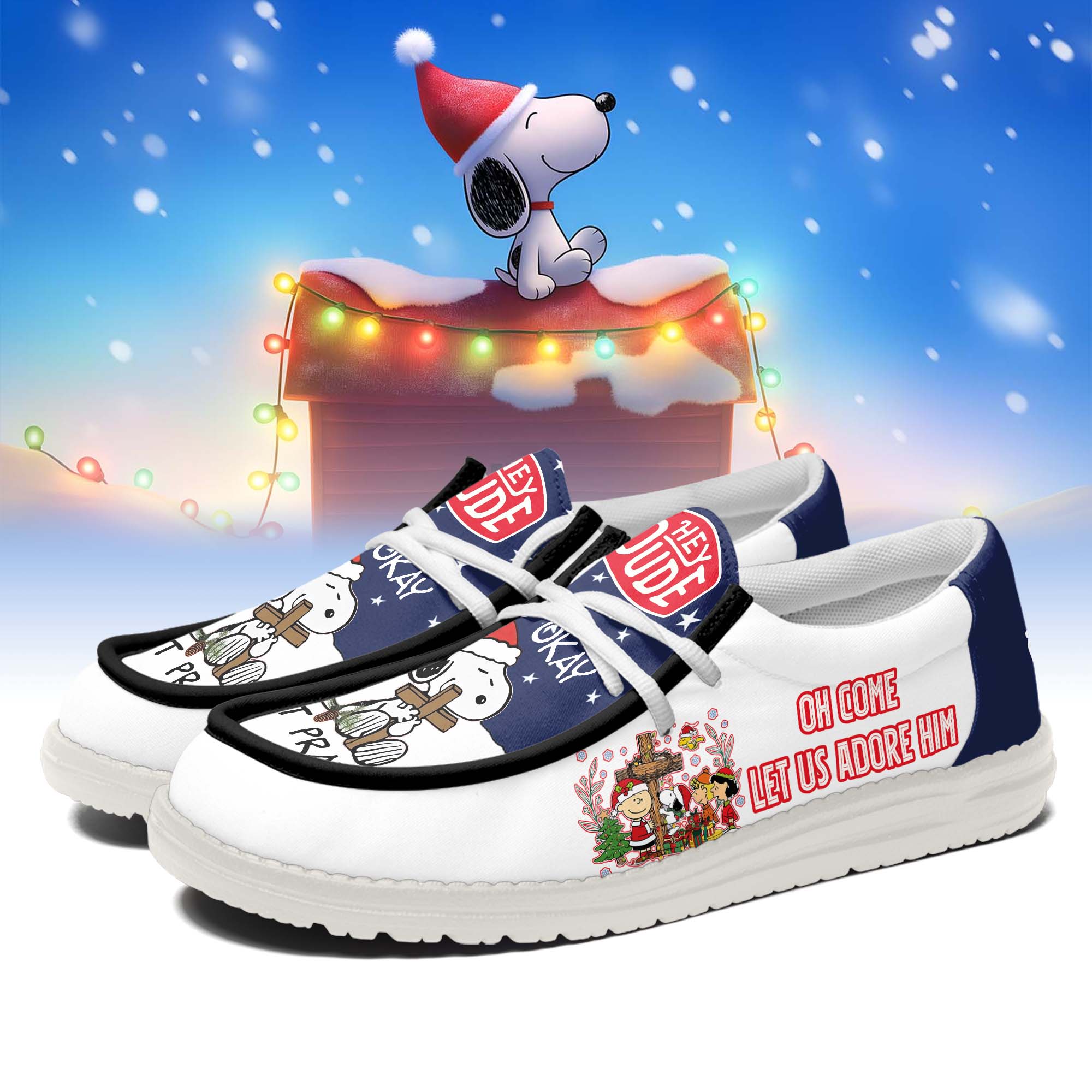 IdeaFootwear Snoopy x Christmas Hey Dude Shoes For Men And Women