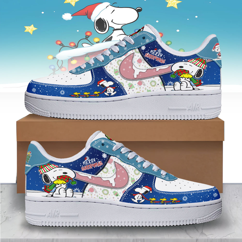 Ideafootwear Snoopy x Christmas Air Low-Top Sneakers Shoes For Men And Women 1