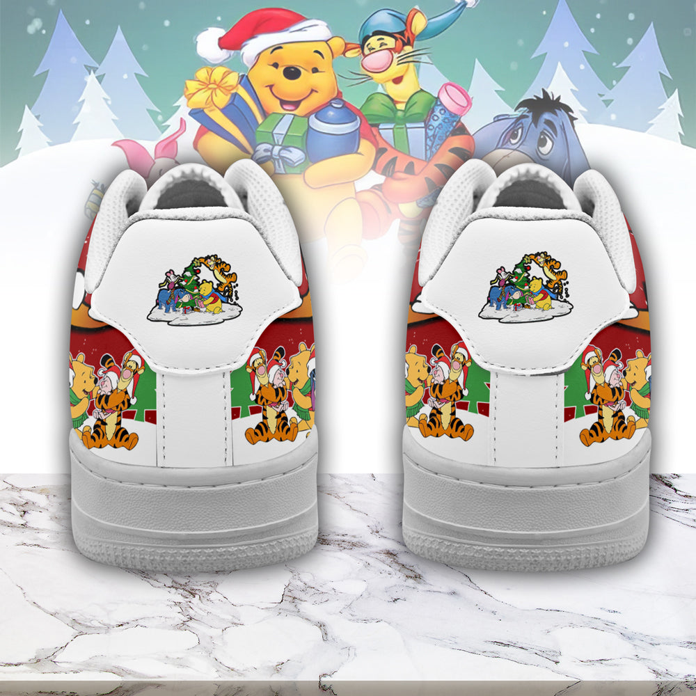 Ideafootwear Winnie the Pooh x Christmas Air Low-Top Sneakers Shoes For Men And Women 3
