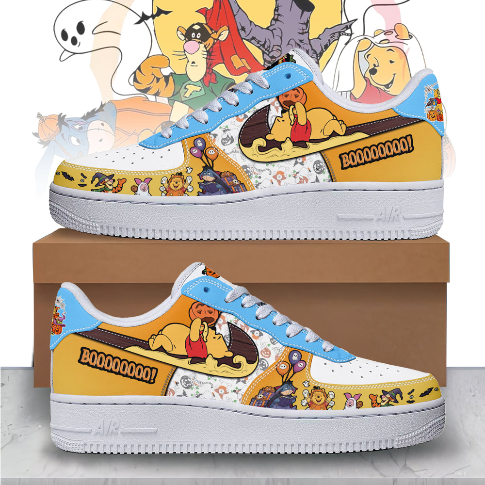 Ideafootwear Winnie the Pooh x Halloween Air Low-Top Sneakers Shoes For Men And Women 1