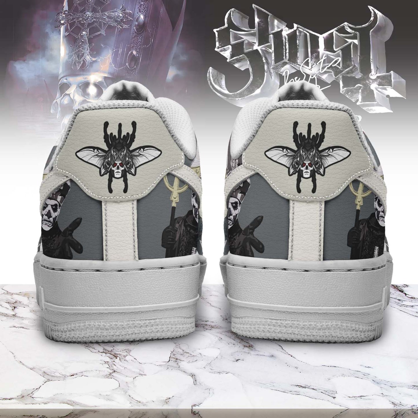 Gleammerch Ghost Band x Christmas Air Low-Top Sneakers Shoes For Men And Women