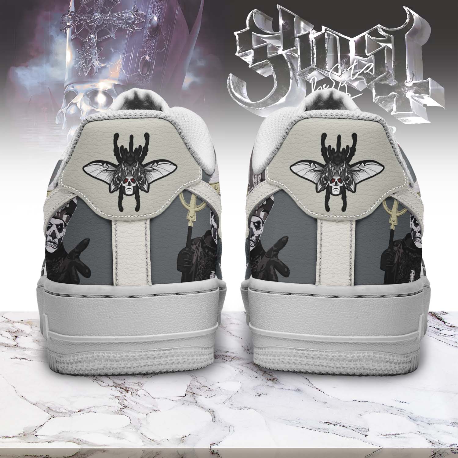 Gleammerch Ghost Band x Christmas Air Low-Top Sneakers Shoes For Men And Women