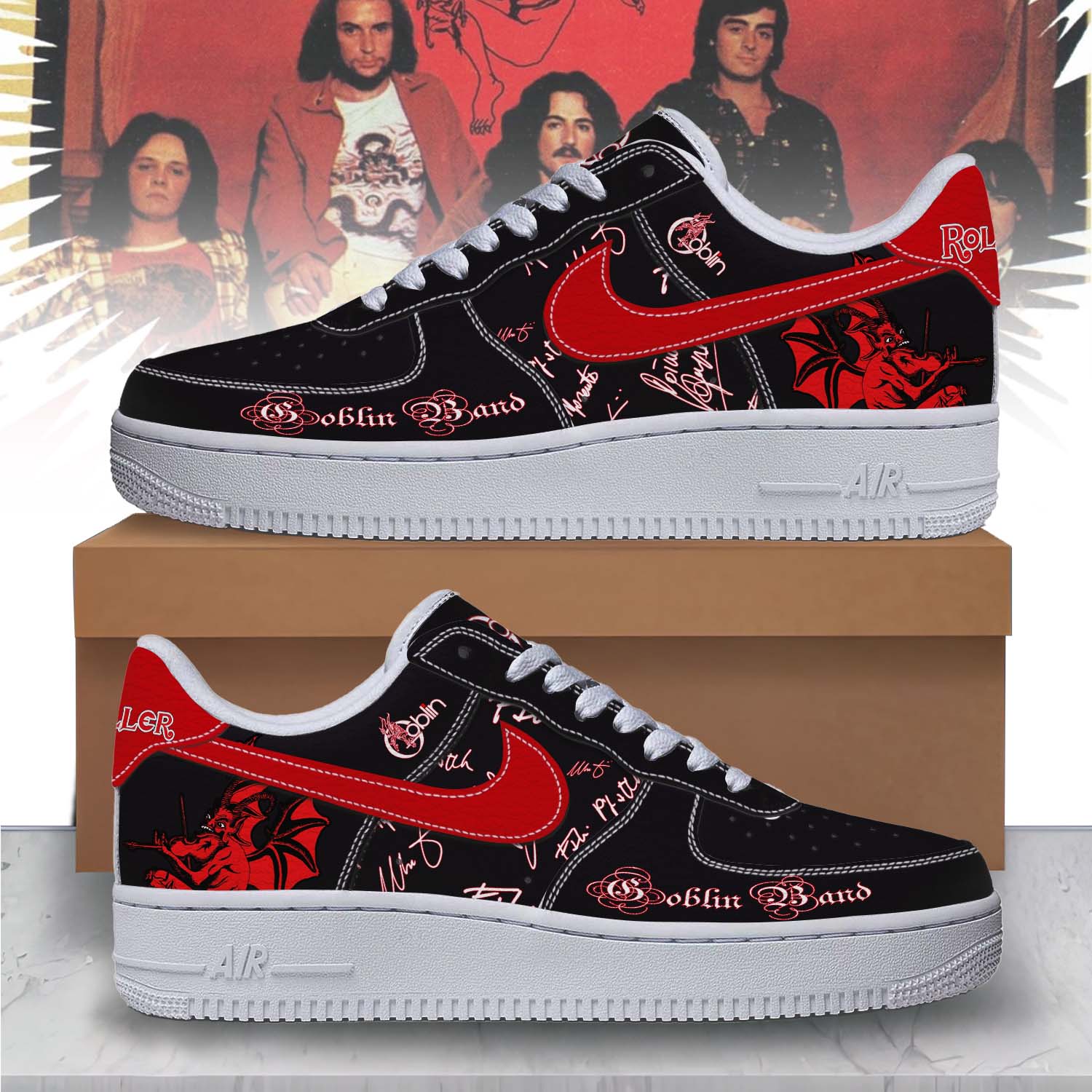 IdeaFootwear Goblin Band Air Low-Top Sneakers Shoes For Men And Women