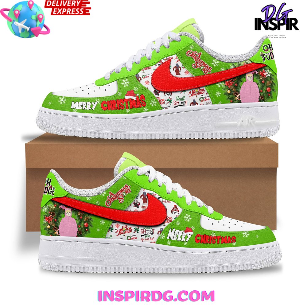 Ideafootwear A Christmas Story Merry Christmas Air Low-Top Sneakers Shoes For Men And Women 1