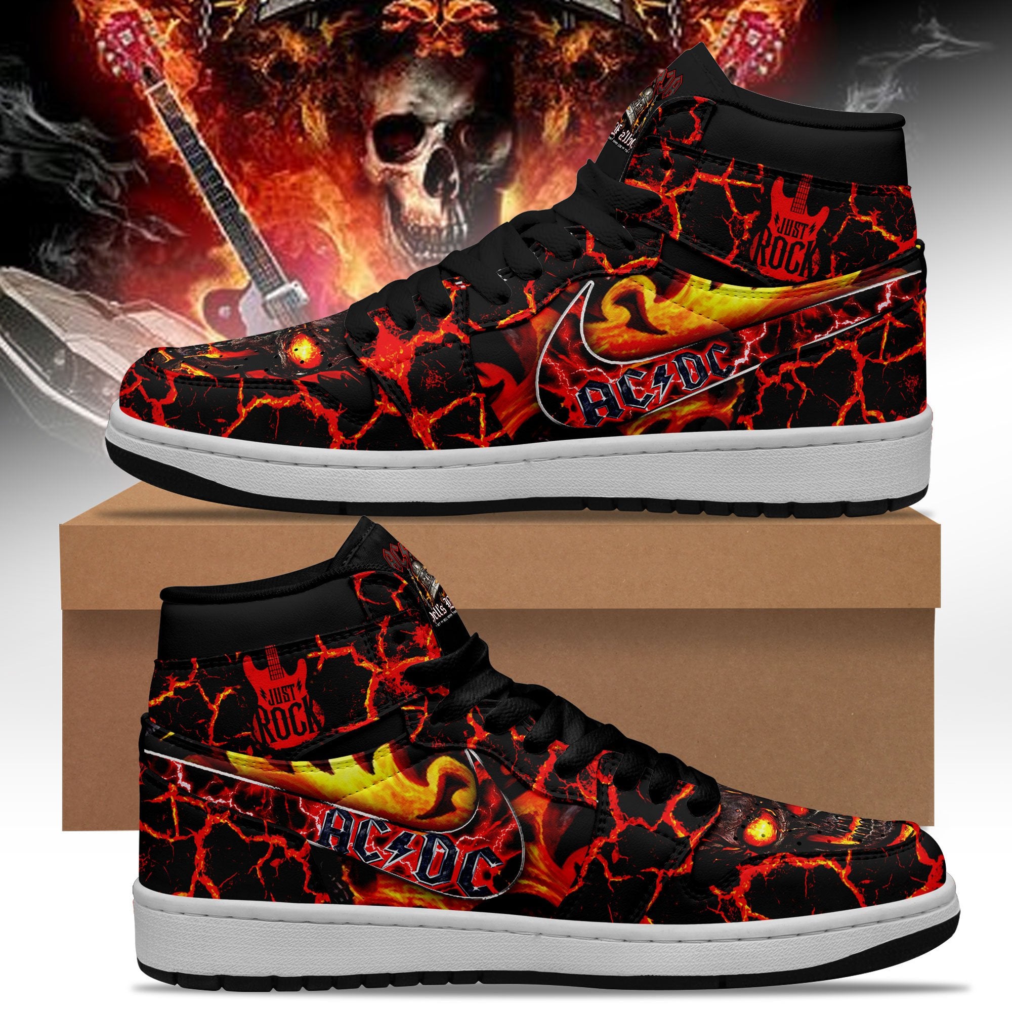 Ideafootwear AC/DC AJ1 High Sneakers Shoes For Men And Women 10