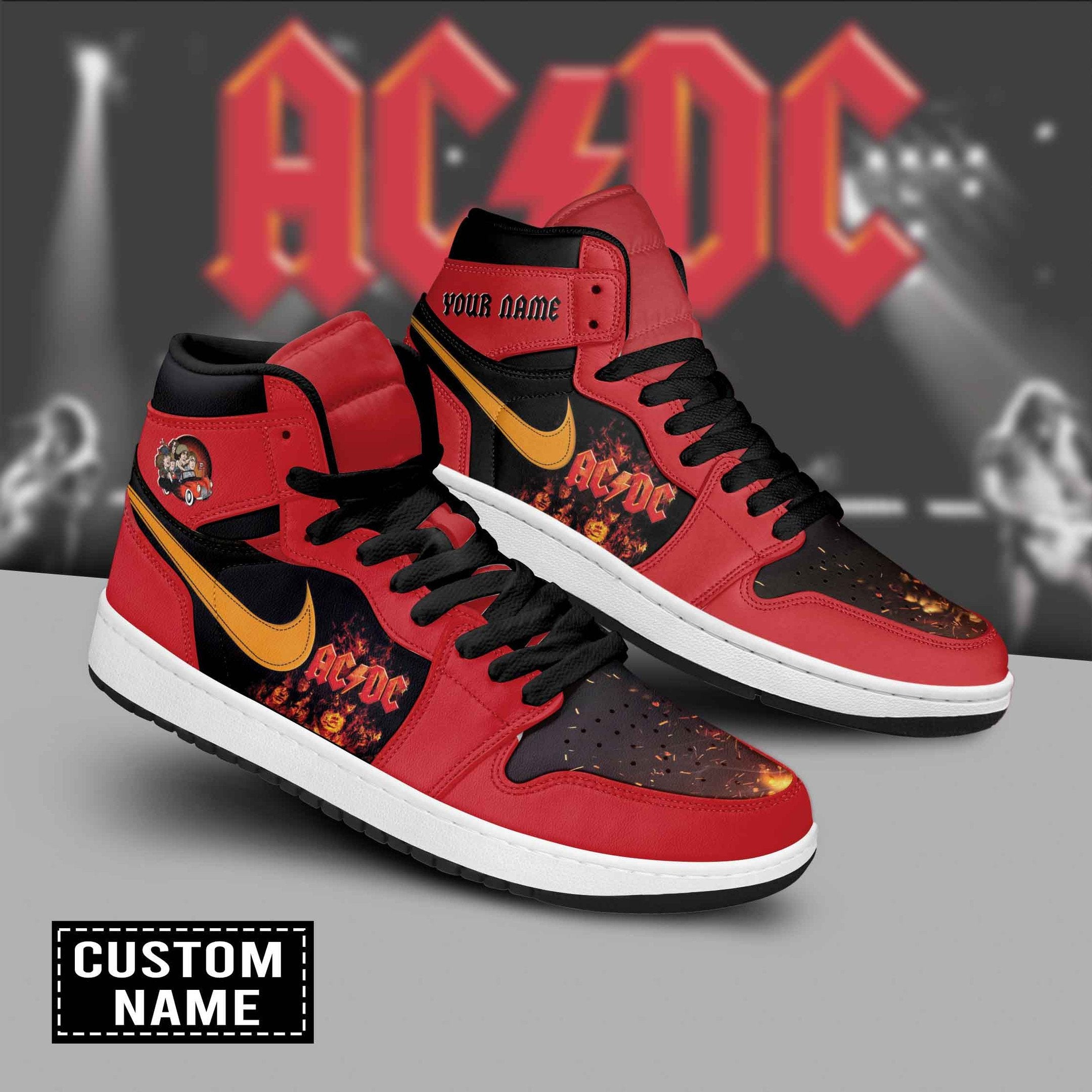 Ideafootwear AC/DC AJ1 High Sneakers Shoes For Men And Women 8