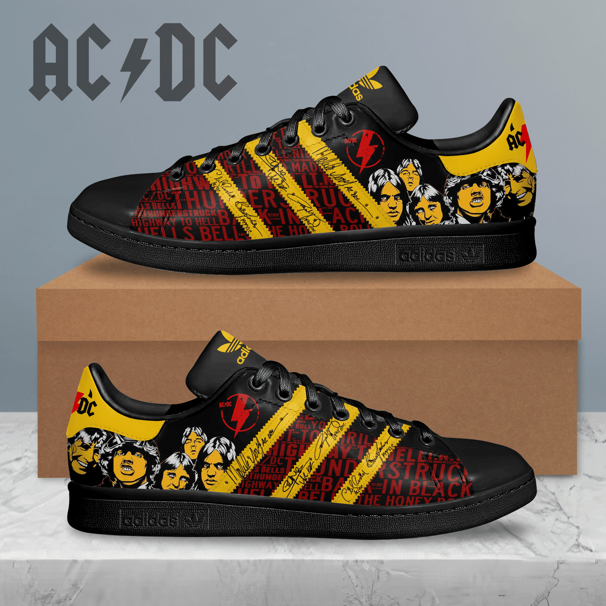Ideafootwear AC/DC Skate Stan Shoes Sneakes For Men And Women 2 ...