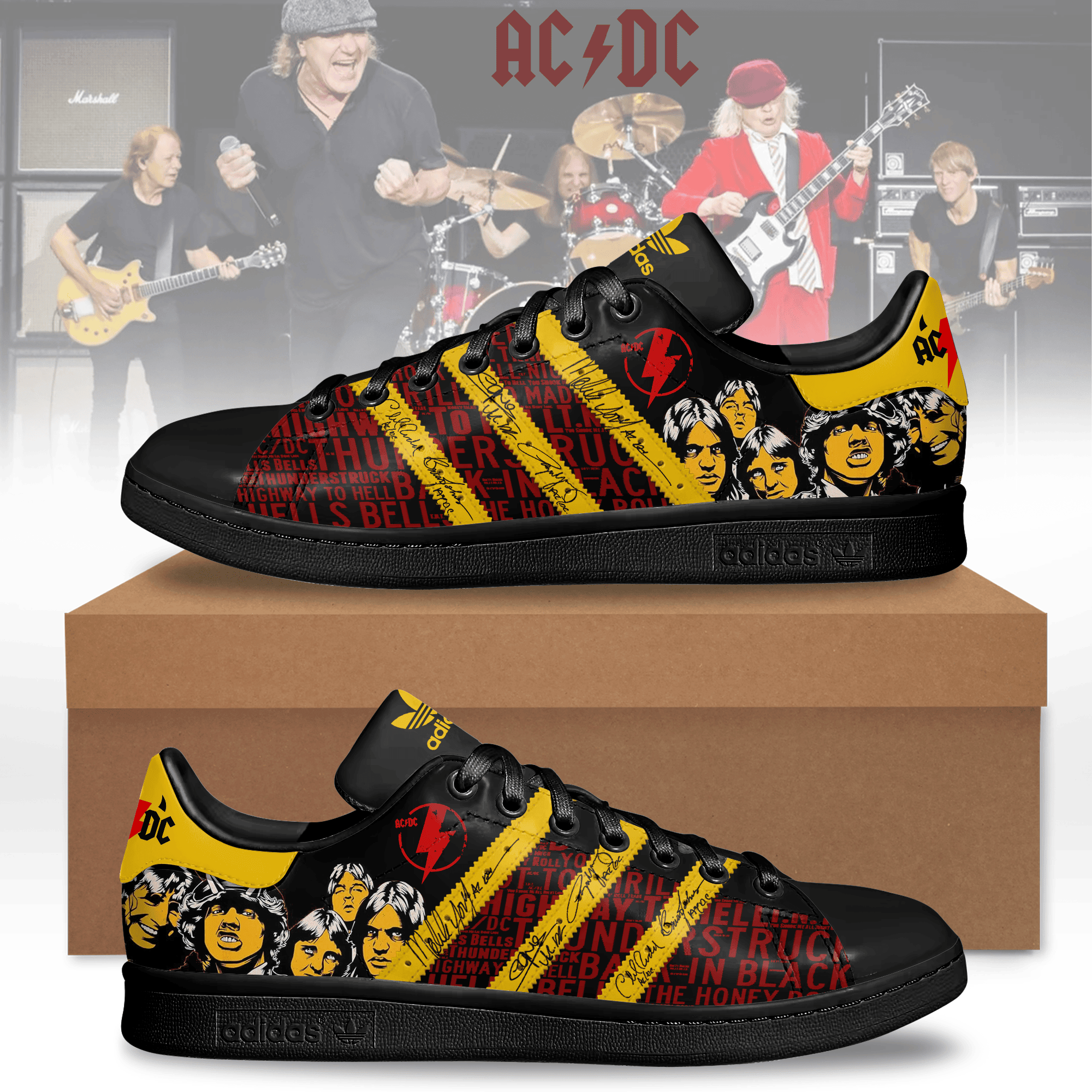 Ideafootwear AC/DC Skate Stan Shoes Sneakes For Men And Women 2 ...