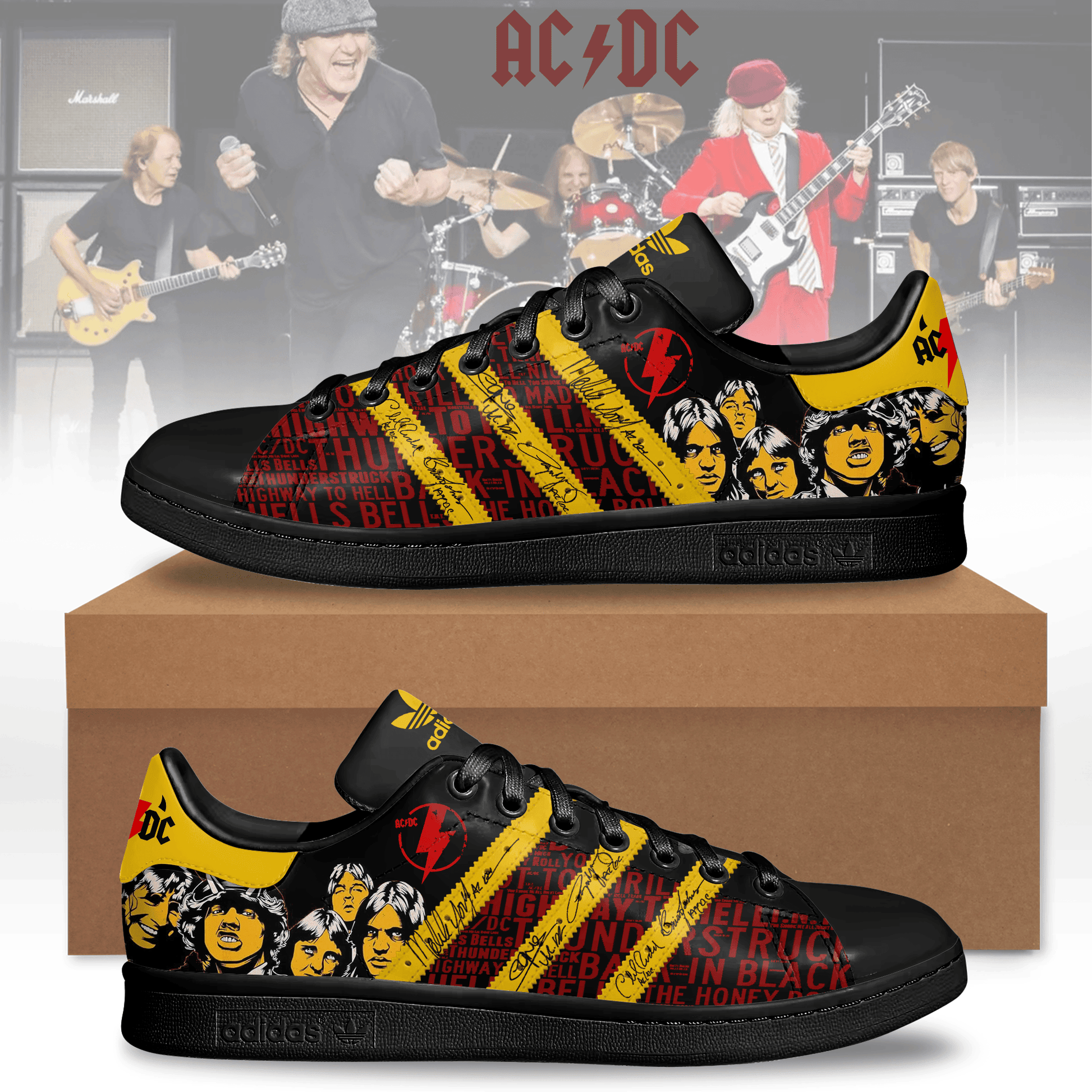 Ideafootwear AC/DC Skate Stan Shoes Sneakes For Men And Women 2