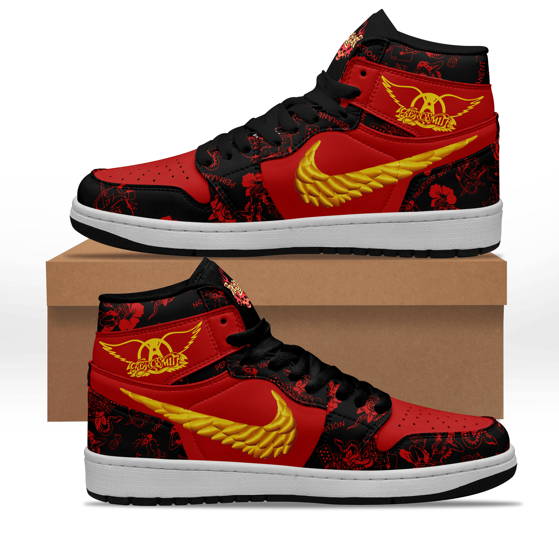 Ideafootwear Aerosmith AJ1 High Sneakers Shoes For Men And Women 4