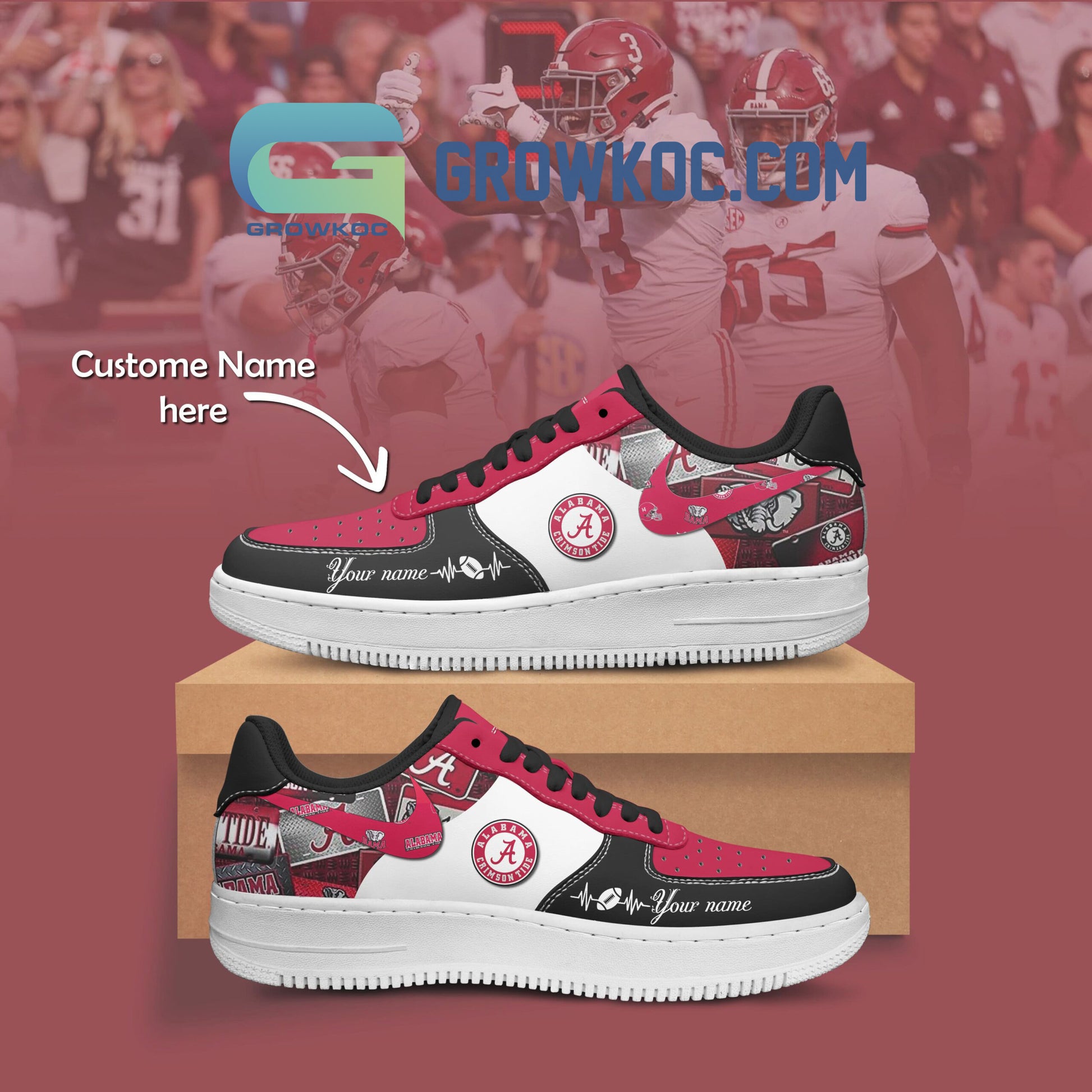 Ideafootwear Alabama Crimson Tide Air Low-Top Sneakers Shoes For Men And Women 3